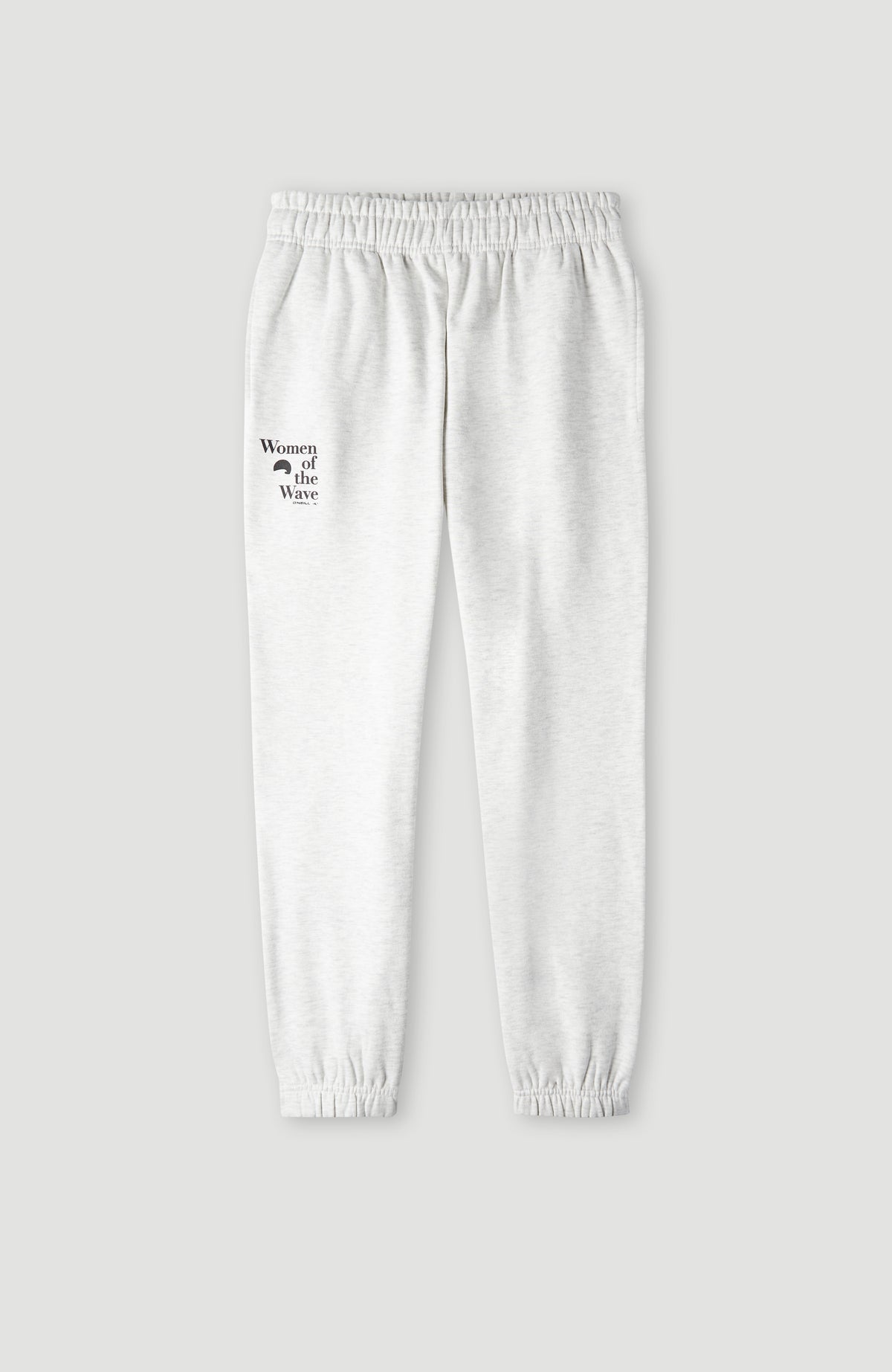 Women of the Wave Jogginghose für Mädchen, weiß mit Logo-Print in Schwarz, flach liegend von vorne