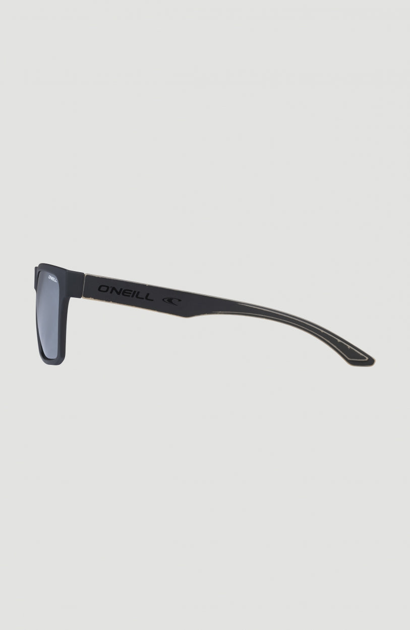 Beacons Sunglasses Sonnenbrille für Herren, schwarz, freigestellt von der Seite, Bügel mit Logo-Schriftzug