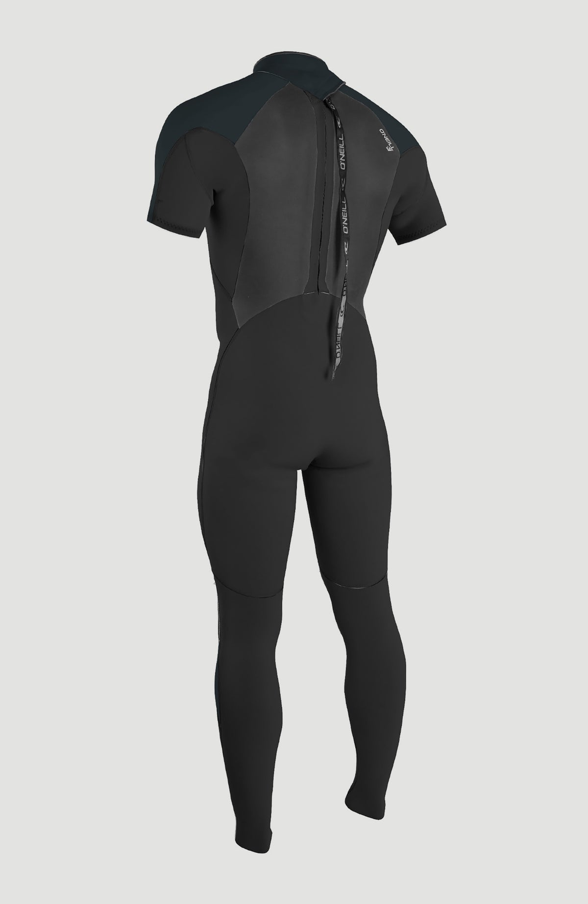 Epic 3/2mm Neoprenanzug für Herren, schwarz, freigestellt von hinten, Reißverschluss an der Rückseite