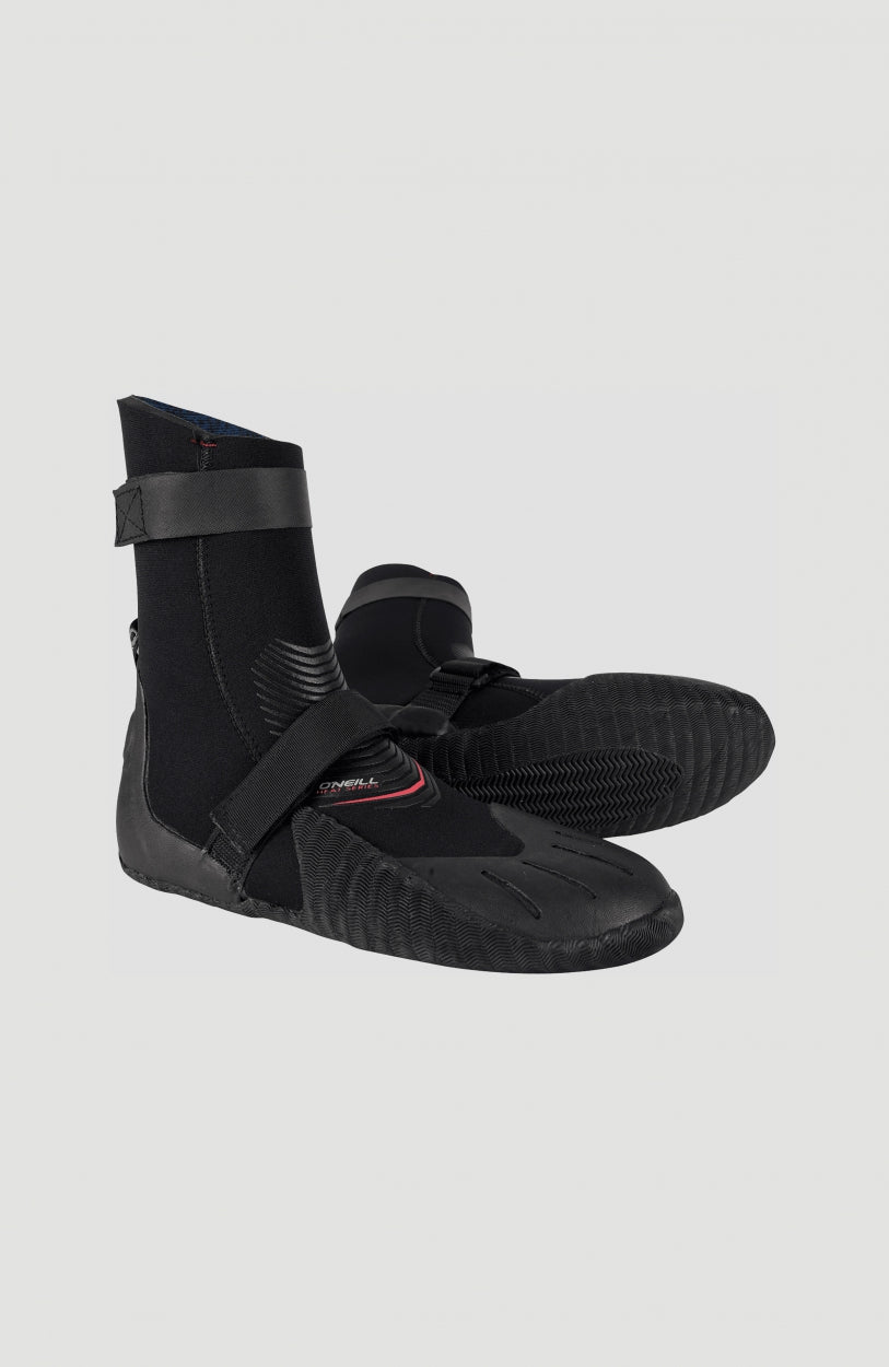 O'Neill Heat 7mm Round Toe Boot Neoprenschuhe für Herren, schwarz, freigestellt von schräg vorne