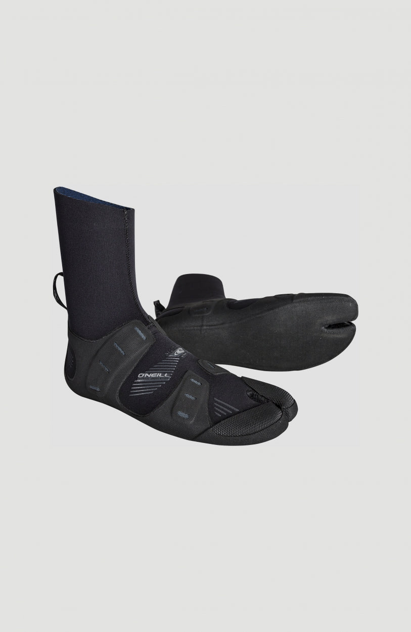 O'Neill Mutant 3mm Split Toe Boot Neoprenschuhe für Herren, schwarz, freigestellt von schräg vorne