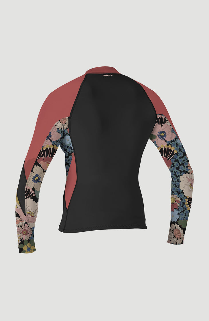Bahia 1/0.5mm Full Zip Neoprene Jacket | BLACK/TWIGGY/TEA ROSE