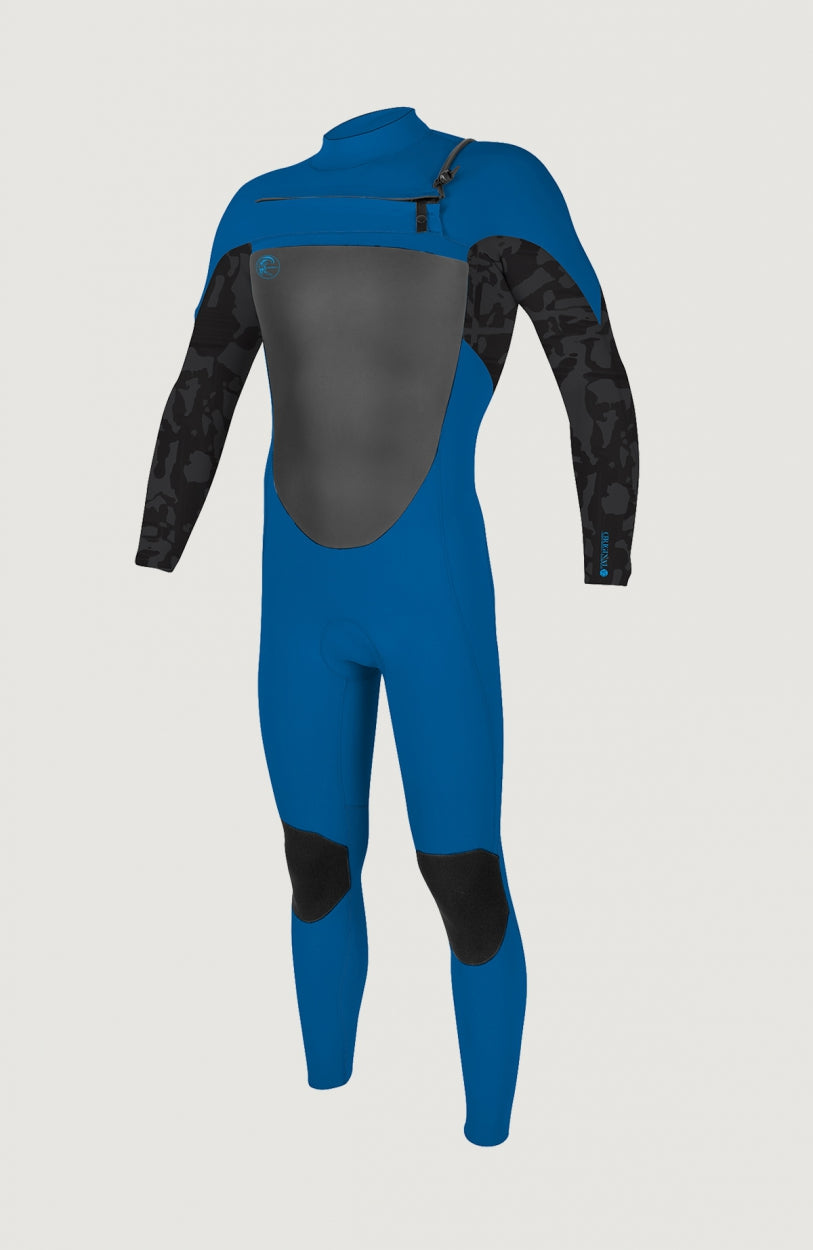 O'Neill O'Riginal Chest Zip 5/4mm Full Wetsuit Neoprenanzug für Jungen, blau, freigestellt von vorne
