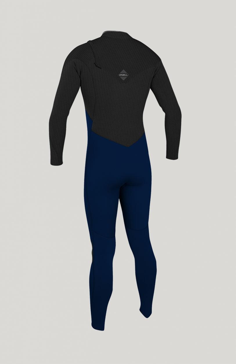 Hyperfreak 3/2mm Neoprenanzug für Jungen, blau, freigestellt von hinten mit Logo-Patch am oberen Rücken