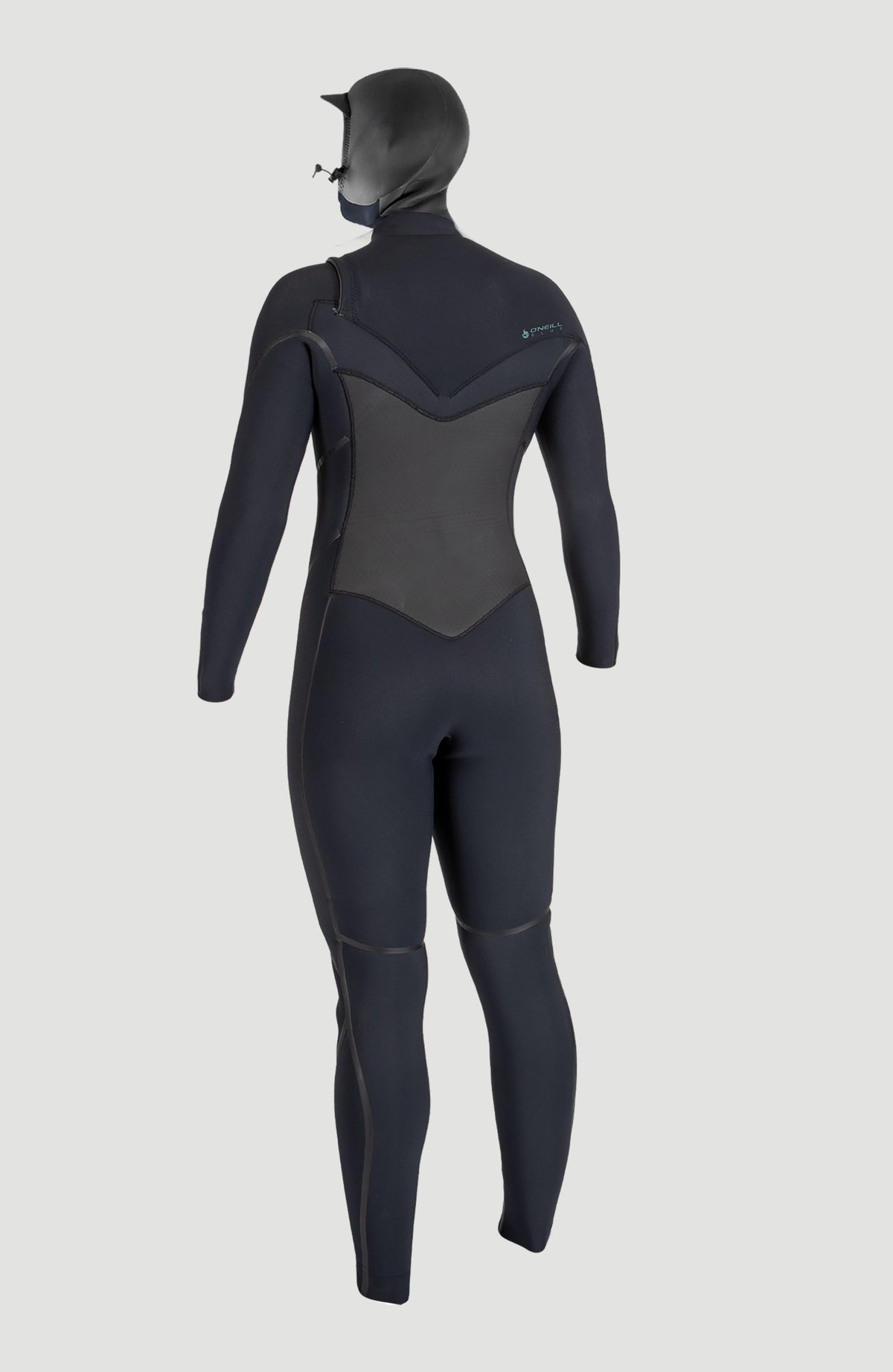 Psycho Tech 6/4mm Chest Zip Full Wetsuit mit Haube | BLACK/BLACK