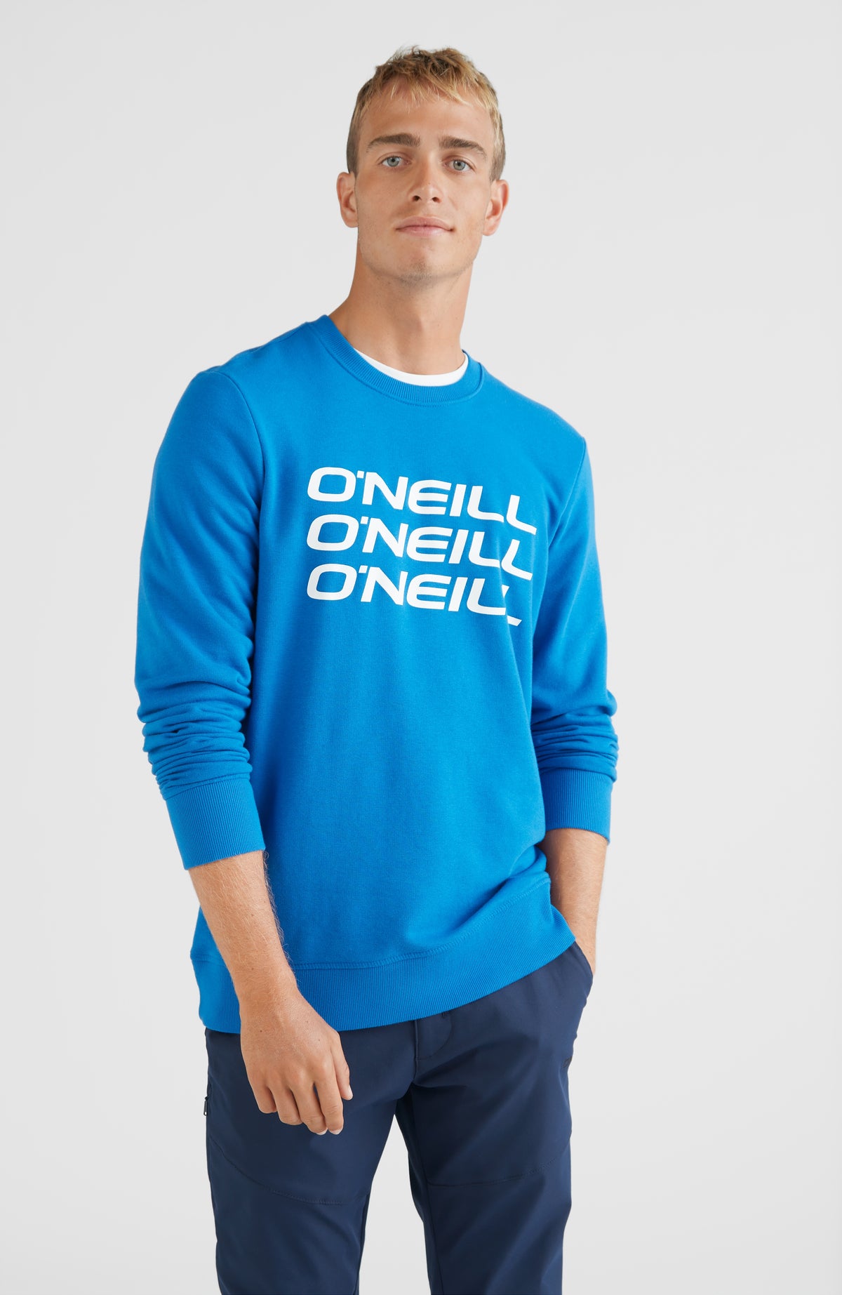 Triple Stack Crew Sweatshirt | Victoria Blue -A