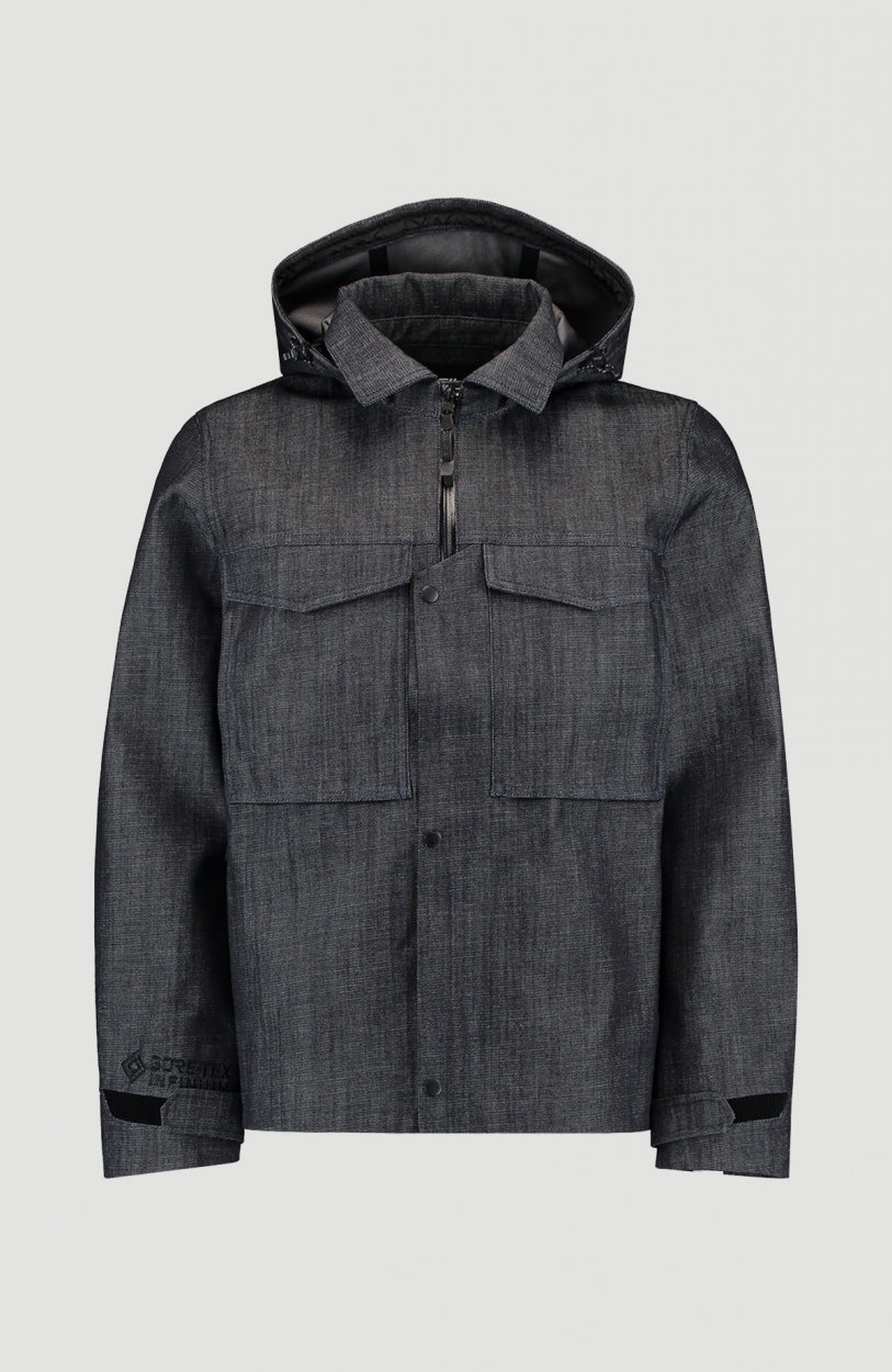 GORE-TEX Denim Kickstart Snow Jacket für Herren, blau, freigestellt von vorne