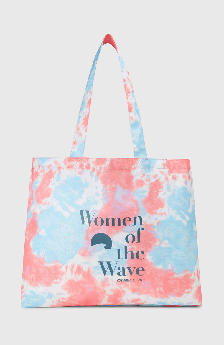 Coastal Print Tote Bag | Pink Ice Cube Tie Dye