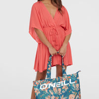 Coastal Print Tote Bag | Blue Painted Tropics