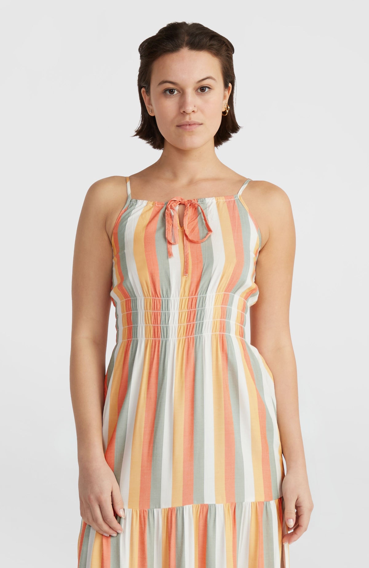 Quorra Maxikleid | Orange Multistripe