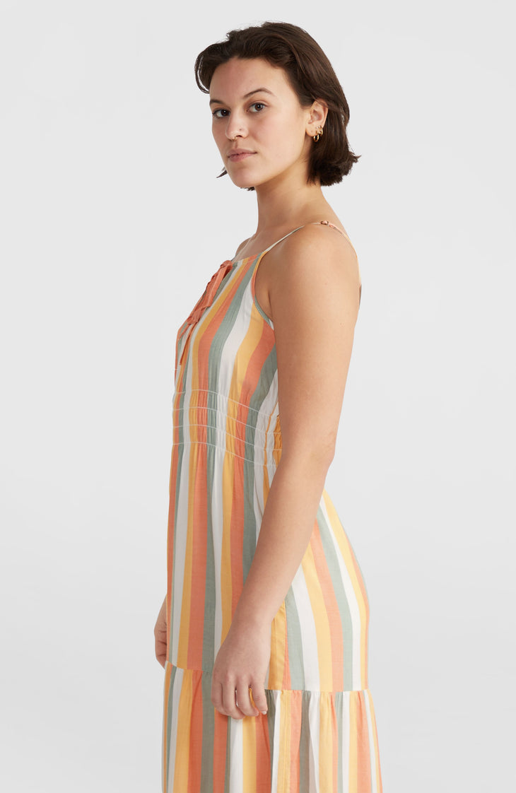 Quorra Maxikleid | Orange Multistripe