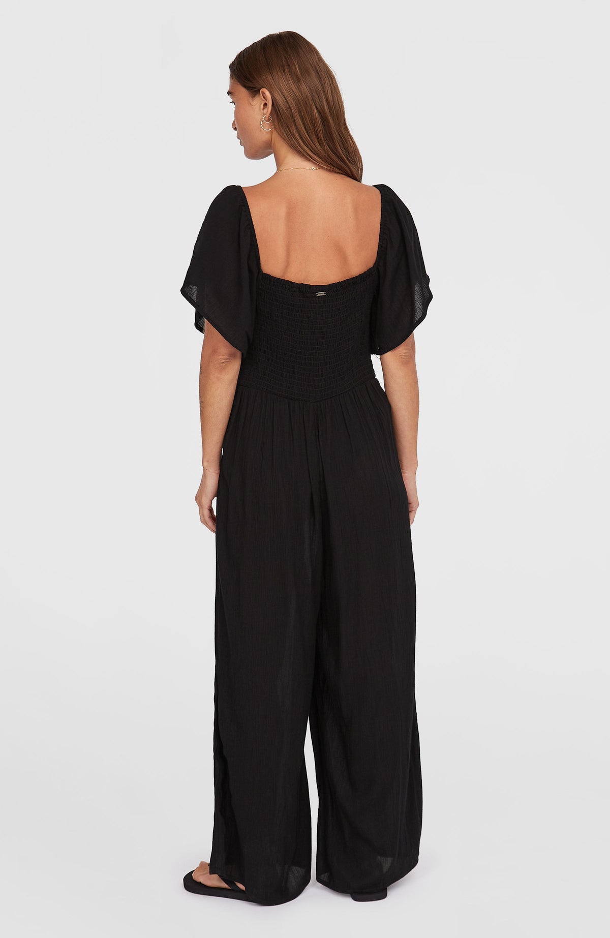 Kesia Jumpsuit für Damen, schwarz, Rückansicht am Model mit weitem Schnitt