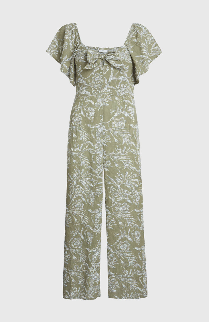 Kesia Jumpsuit | Green Textured Jungle