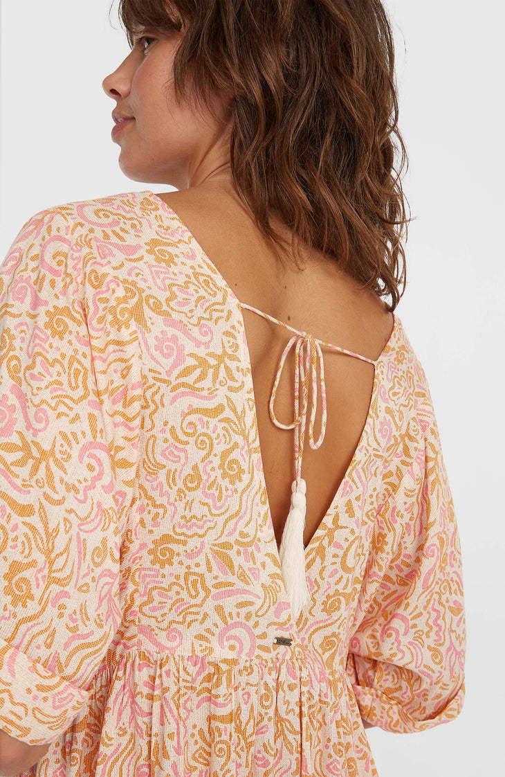 Women of the Wave Maxikleid | White Abstract Wave