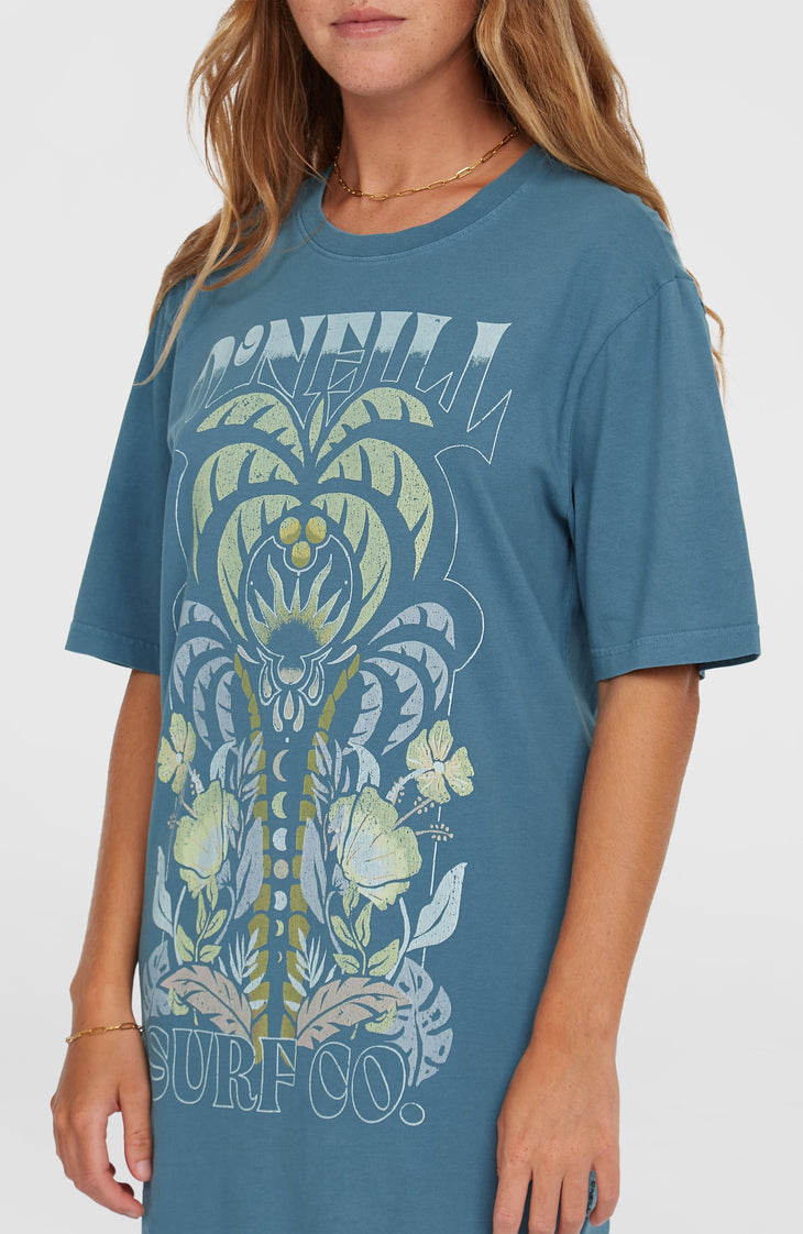Beach Vintage T-Shirt-Kleid | Copen Blue
