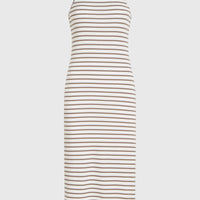 Jess Midi-Rippkleid | White Yarn Dye Stripe