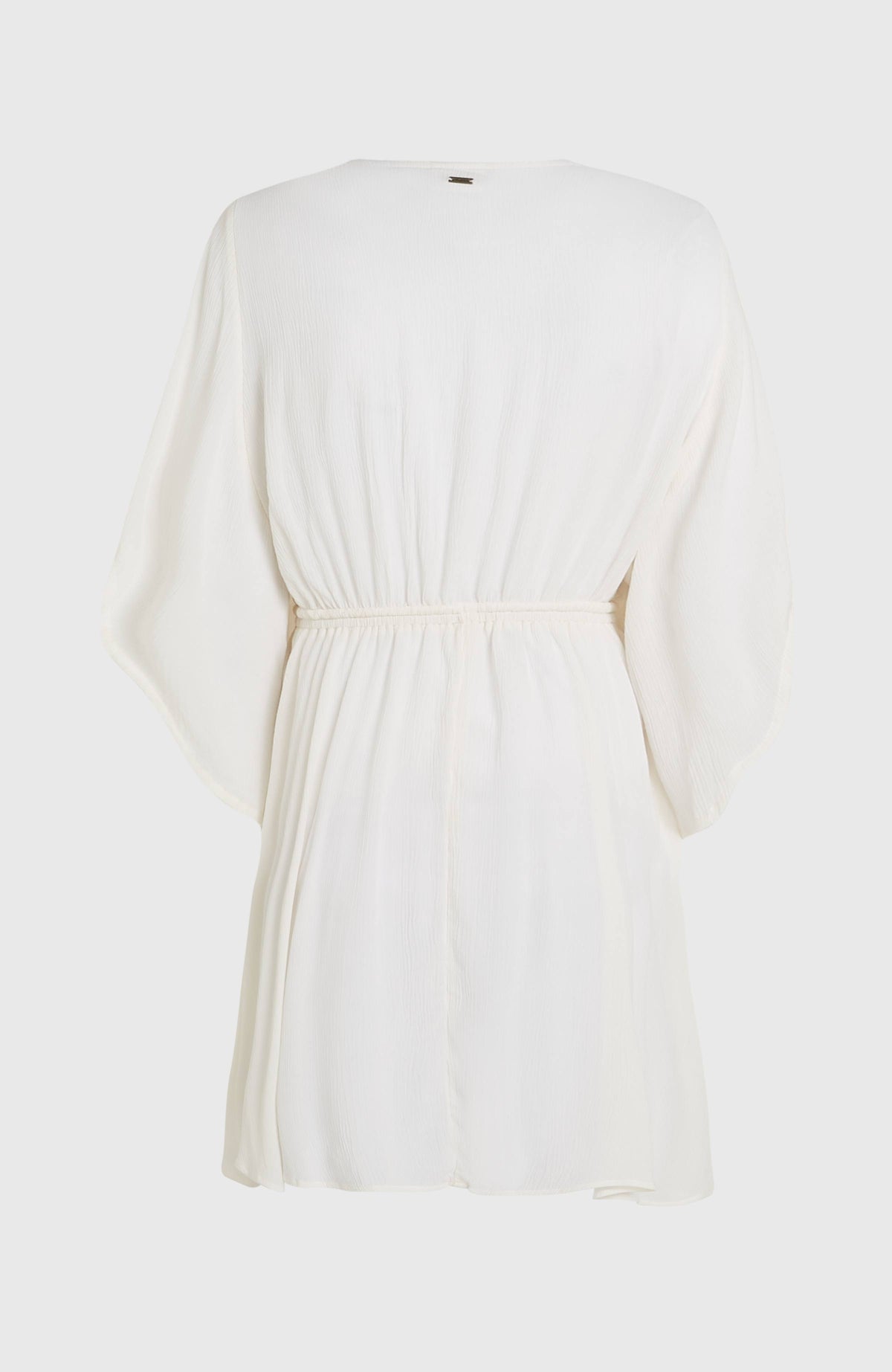 Essentials Tokeena Cover Up Kleid für Damen, weiß, freigestellt von hinten mit elastischem Bund