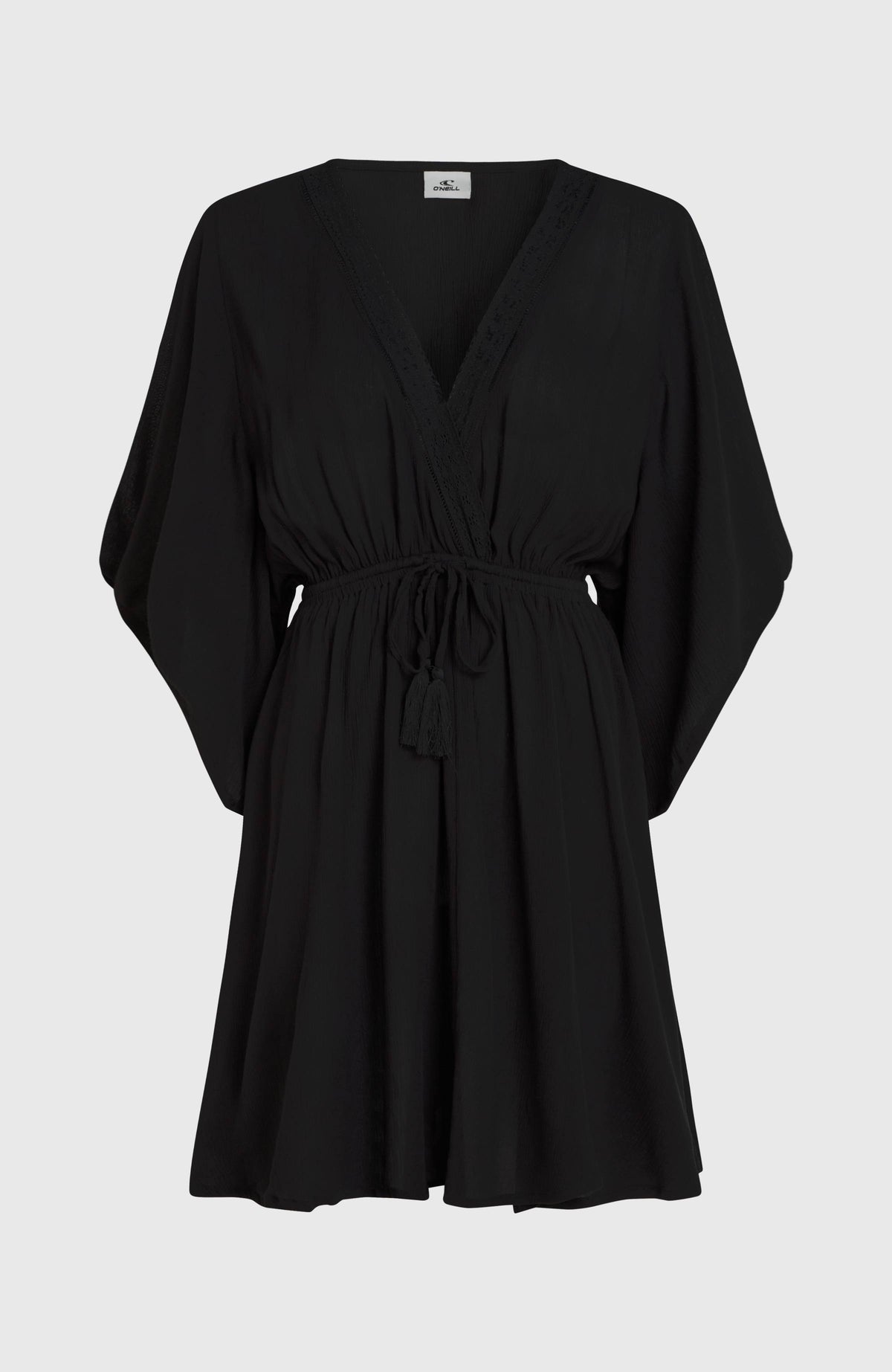Essentials Tokeena Cover Up Kleid in Schwarz für Damen, freigestellt von vorne