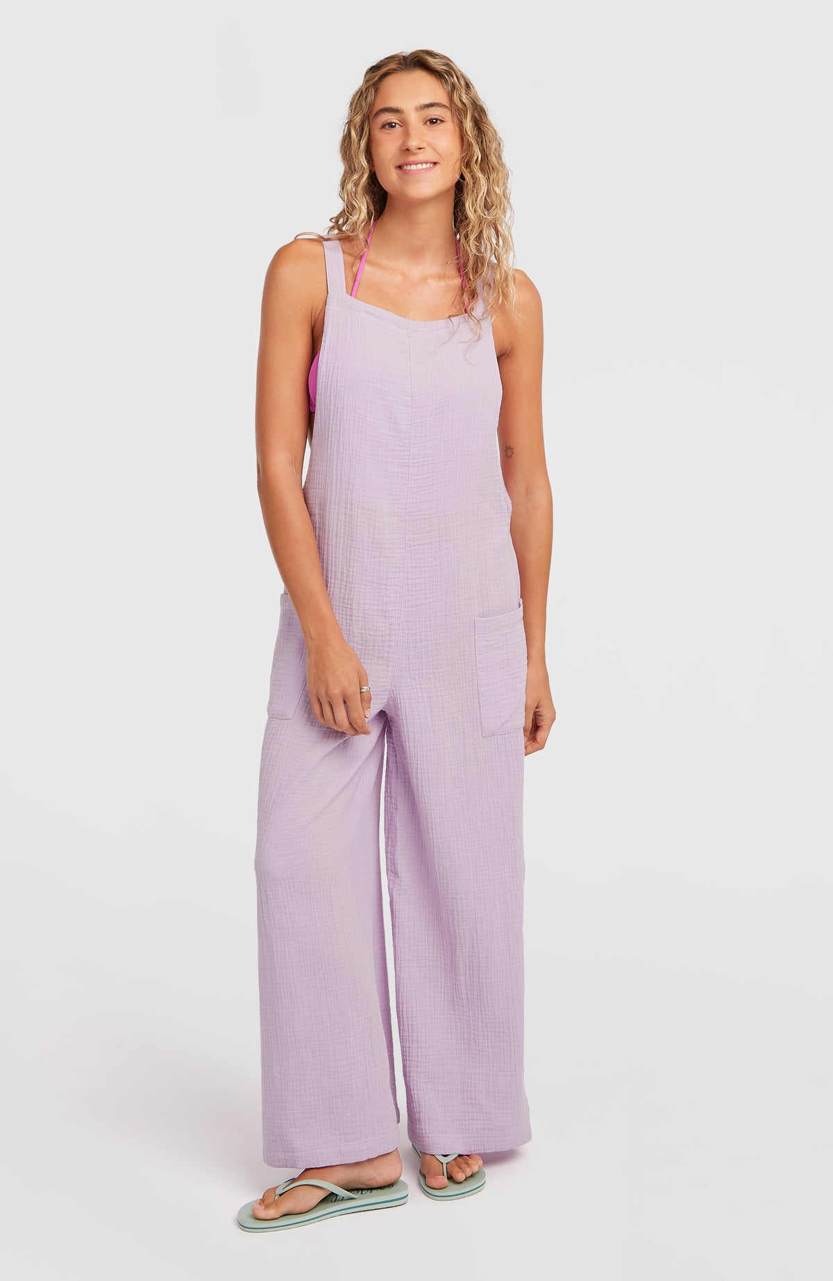 Strukturierte Brenda Latzhose | Pale Lavender