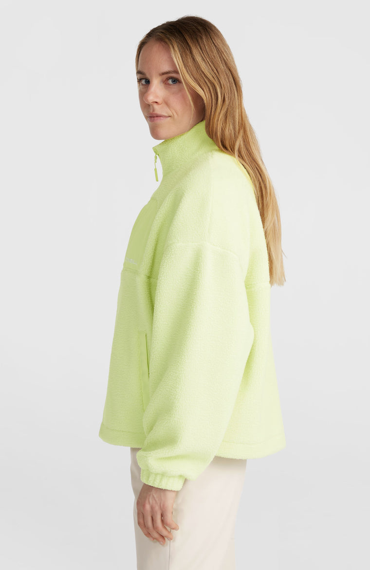 Flauschige Fleecejacke mit Reißverschluss | Lime Wash