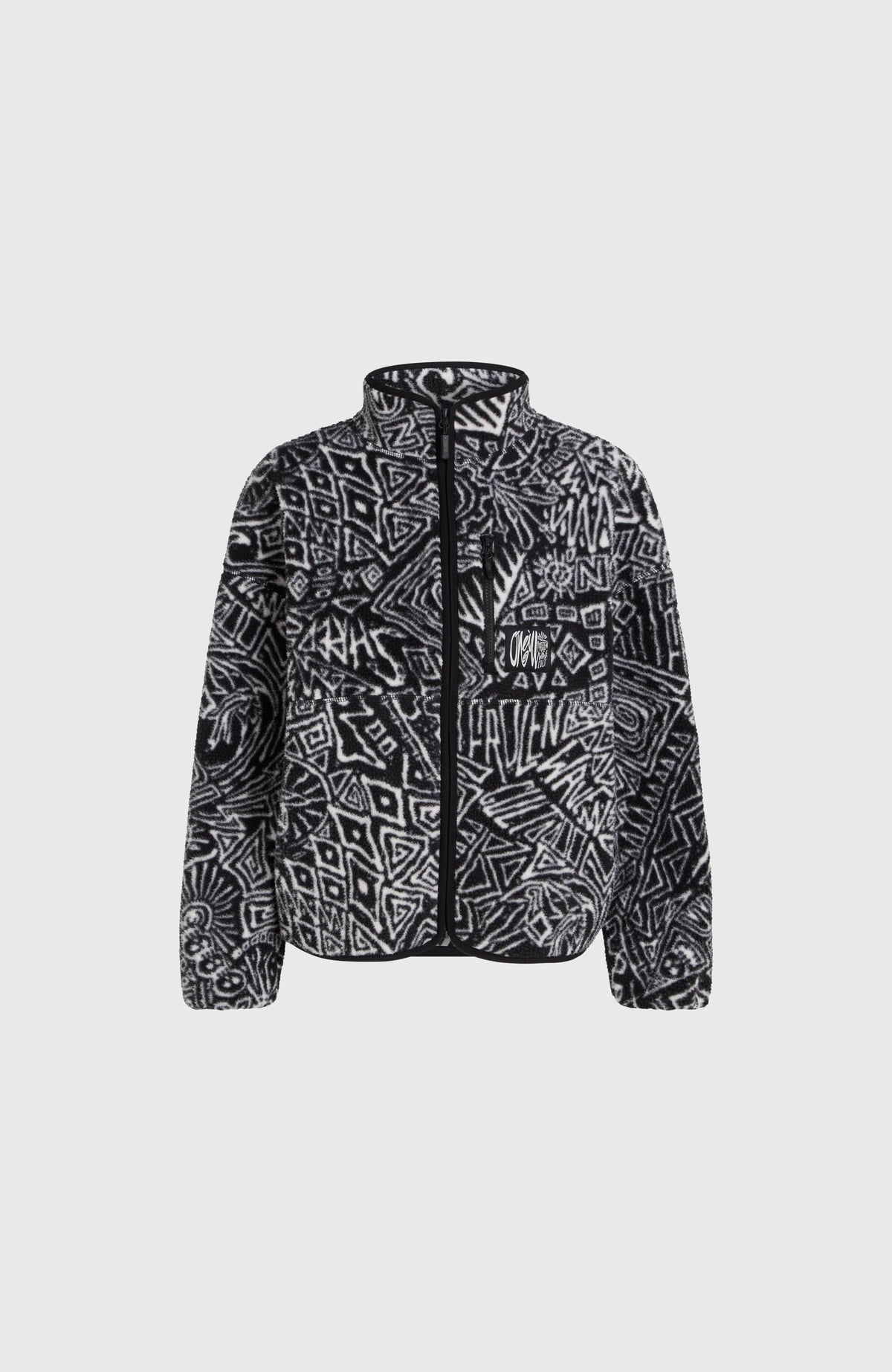 Flauschige Surf Heroes Fleecejacke | White/Black Sketcheritage