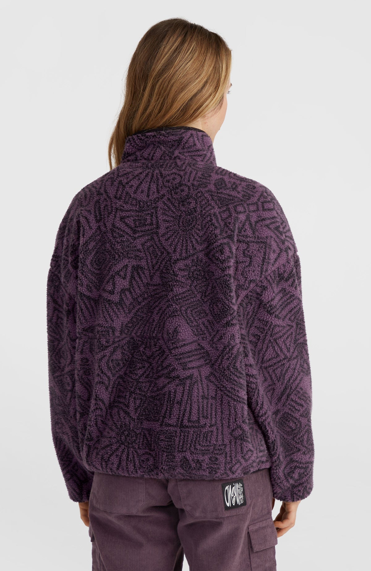 Flauschige Surf Heroes Fleecejacke | Black/Purple Sketcheritage