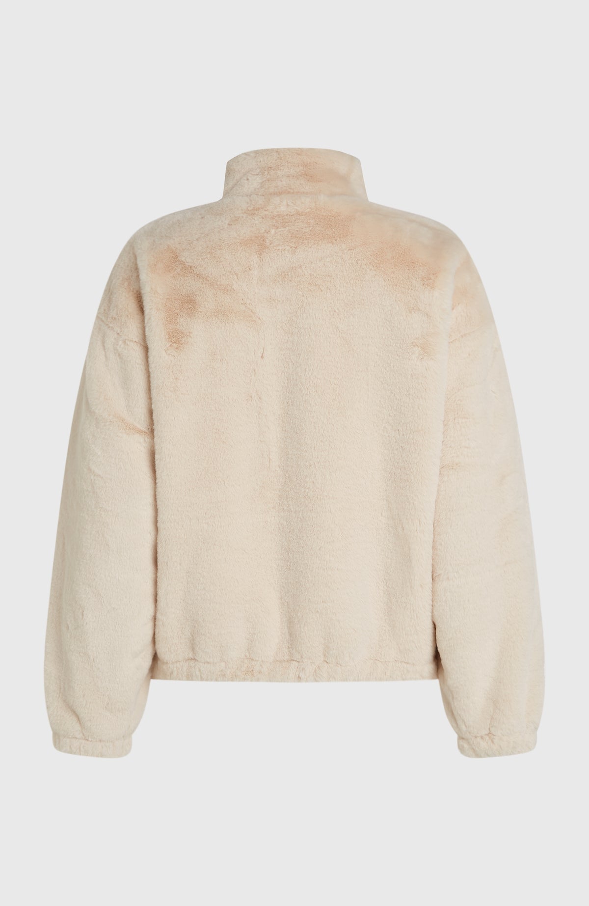 FWC'Cruz Faux Fur Fleecejacke für Damen, beige, freigestellt von hinten