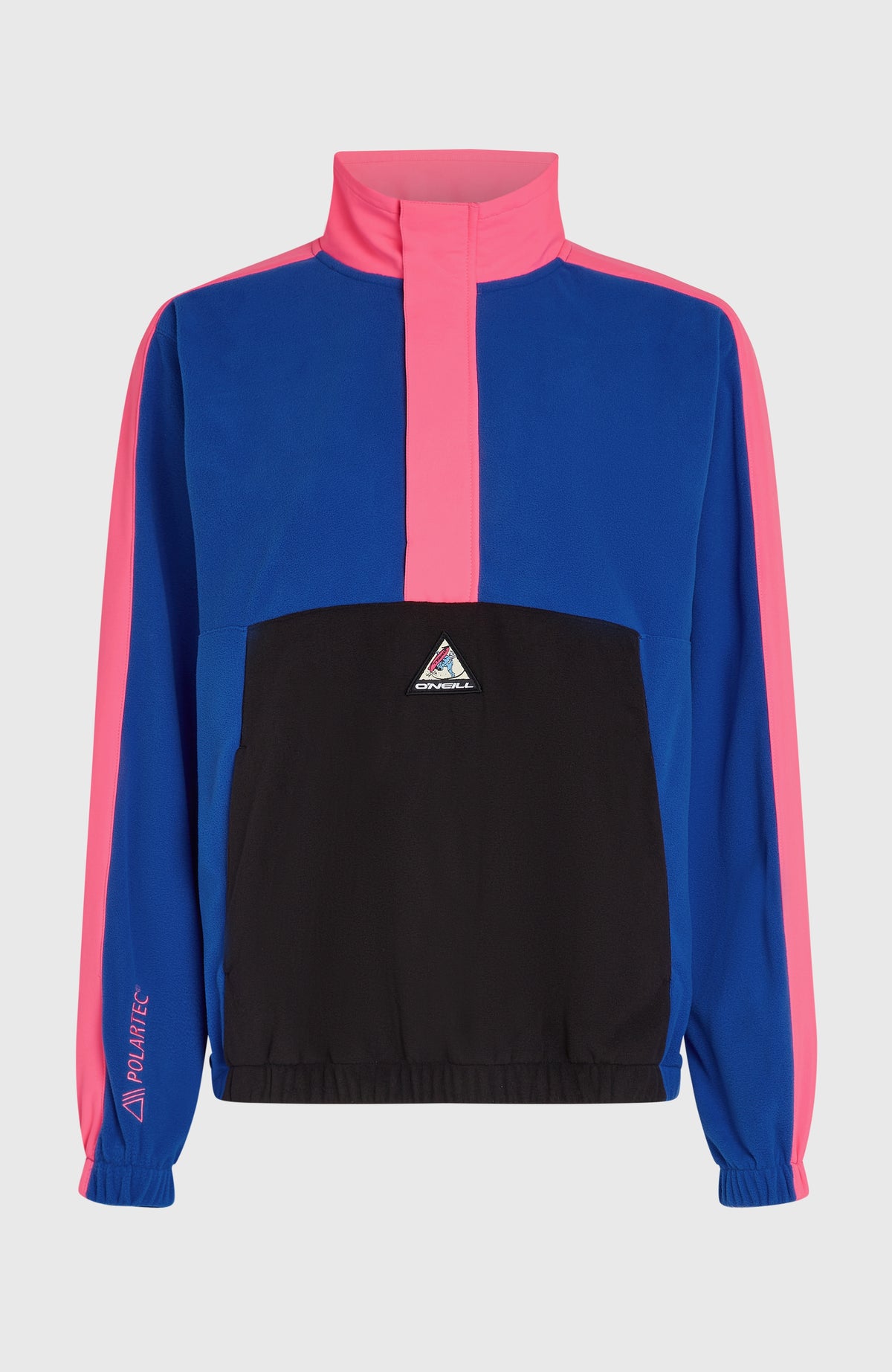 FWC'Play Polartec® Fleecepullover für Damen, blau, freigestellt von vorne mit kontrastierender Tasche