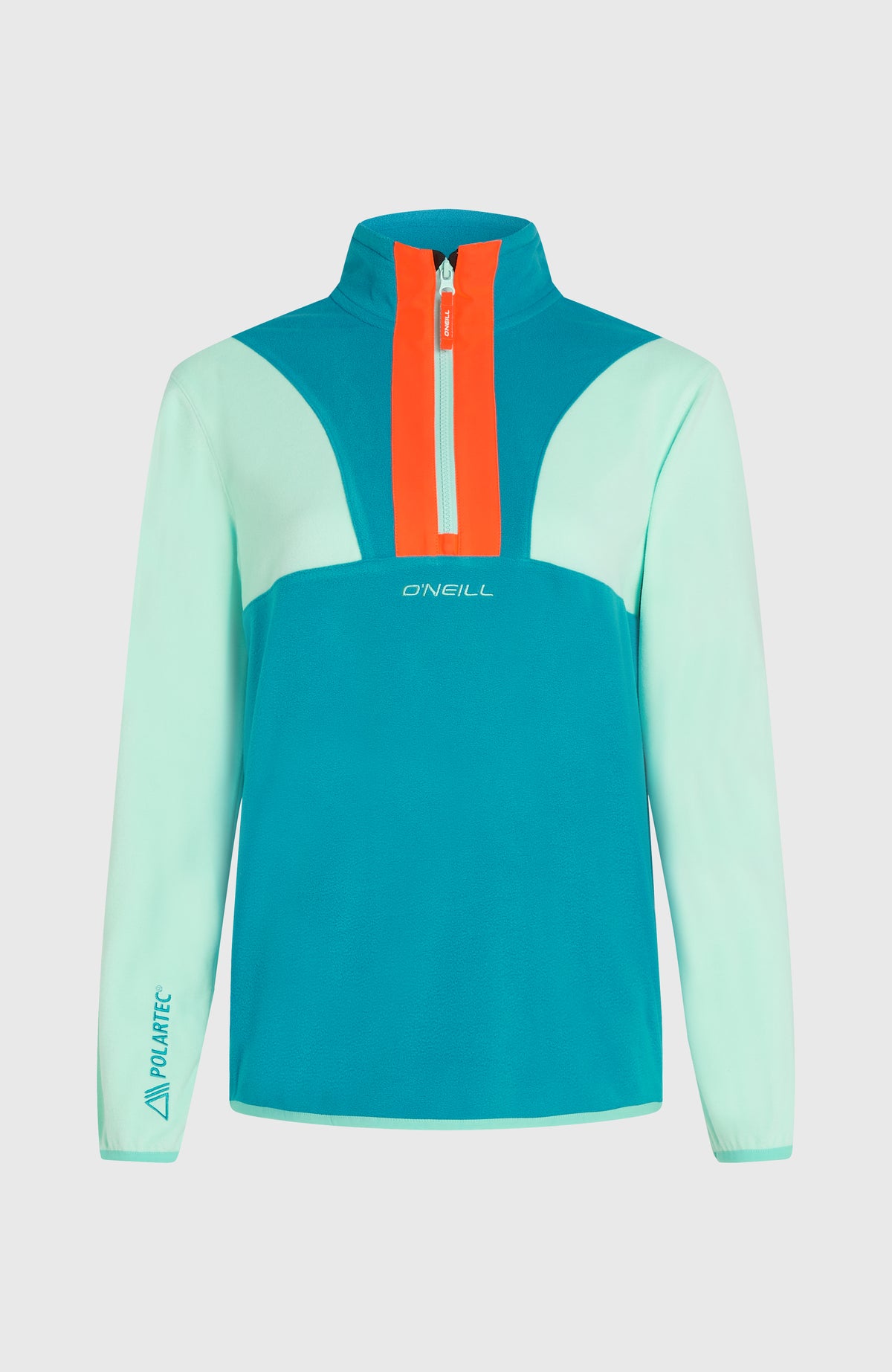 FWC'Cruz Triple Fleecepullover für Damen, grün, freigestellt von vorne mit Stehkragen und Reißverschluss