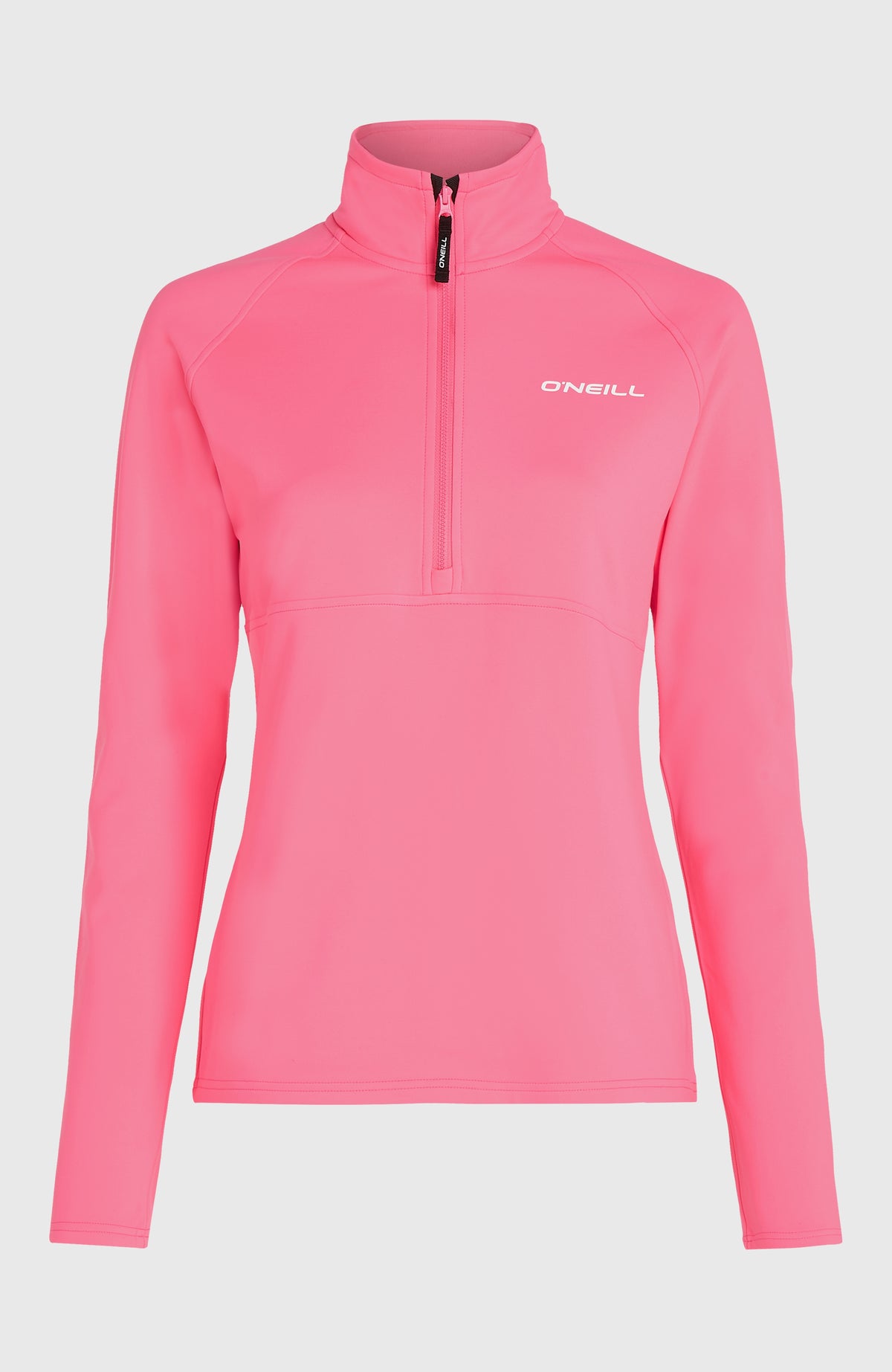 FWC'Cruz Fleecepullover für Damen in Pink, freigestellt von vorne mit Stehkragen und kurzem Reißverschluss