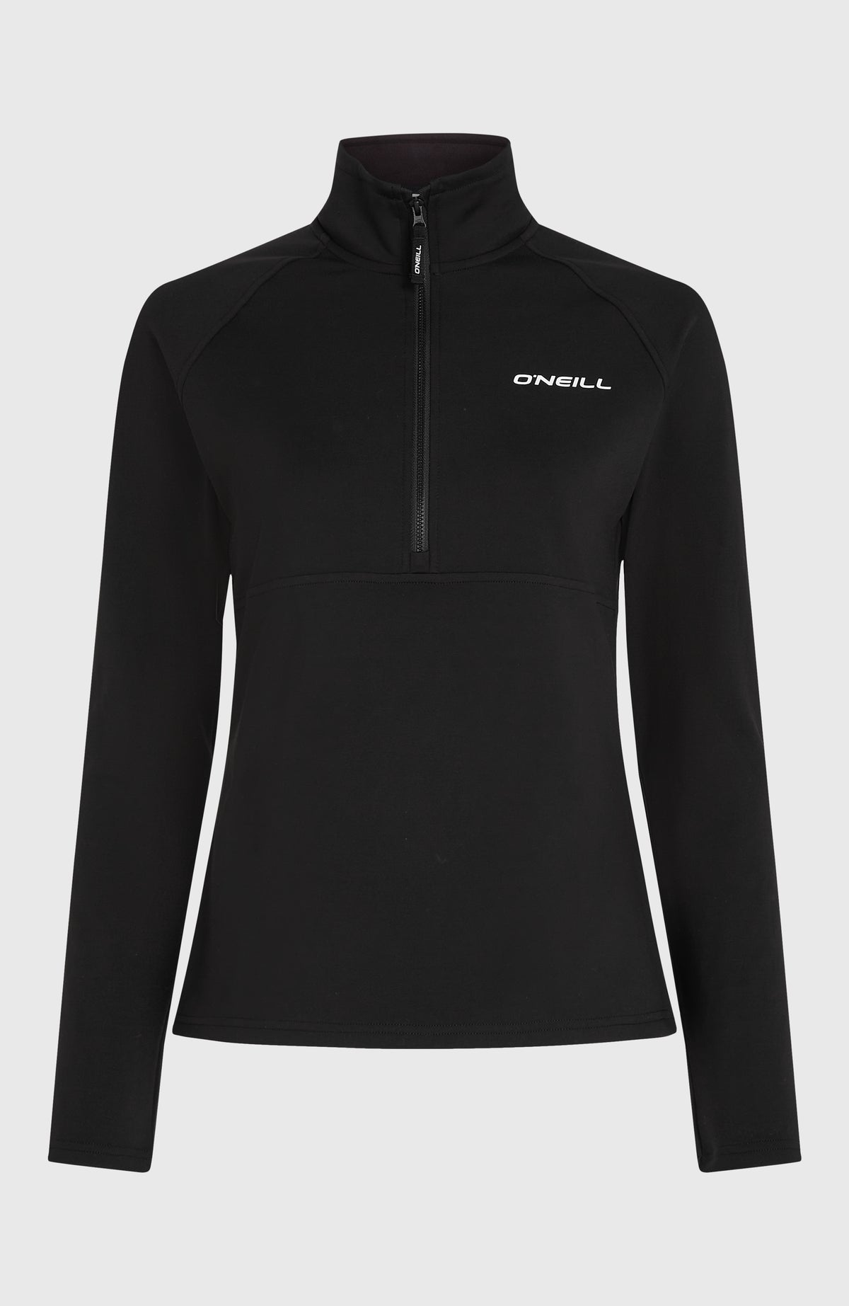 FWC'Cruz Fleecepullover für Damen, schwarz, freigestellt von vorne mit weißem Logo-Print