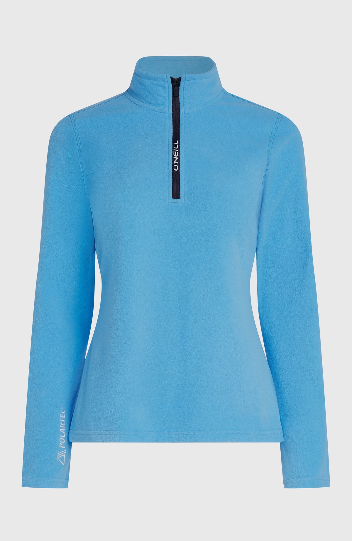 FWC'Cruz Jack's Fleecepullover für Damen in Blau, freigestellt von vorne mit Stehkragen und Reißverschluss