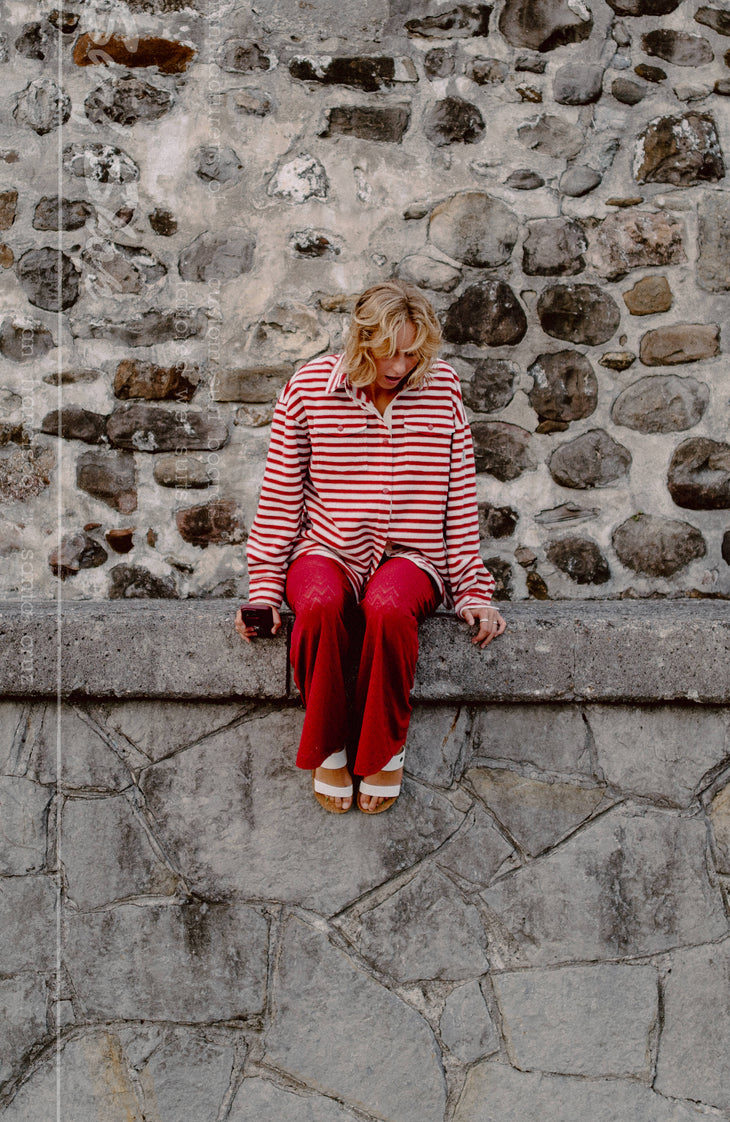 O'Riginals Superfleece Hemd | White/Red Originals Stripe