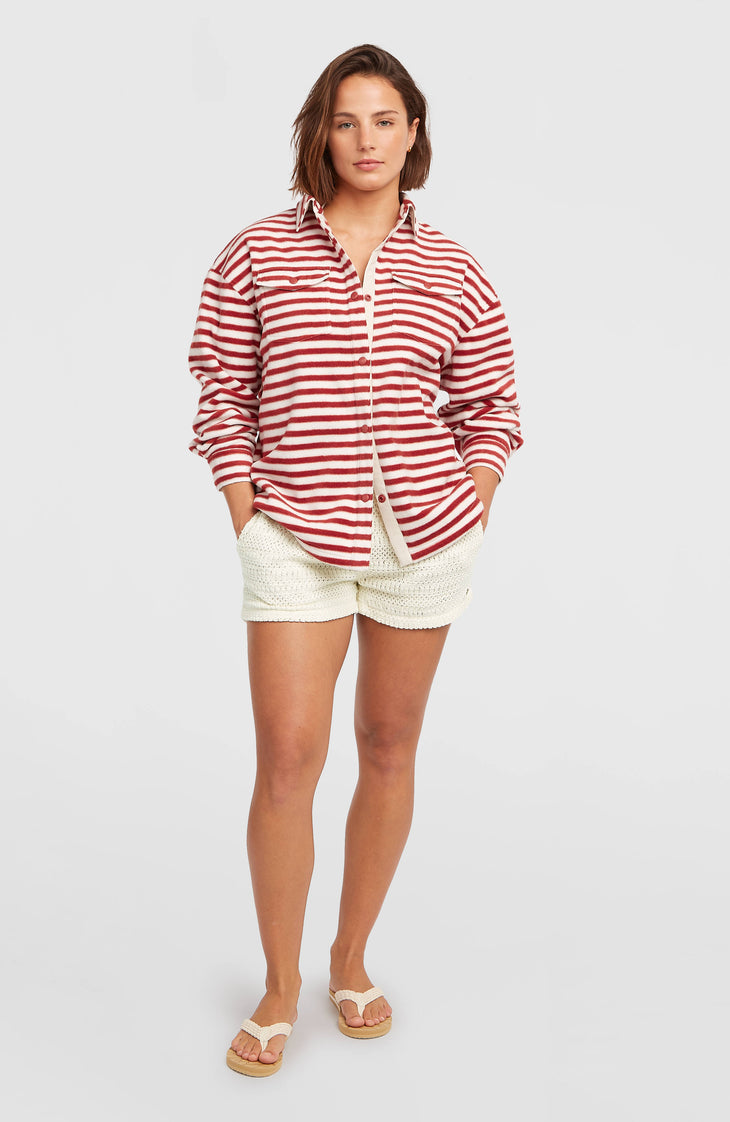 O'Riginals Superfleece Hemd | White/Red Originals Stripe