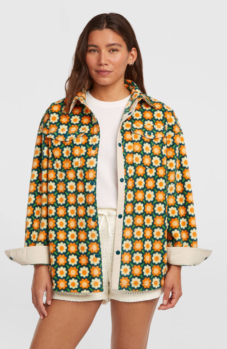 O'Riginals Superfleece Hemd | Green Retro Flower