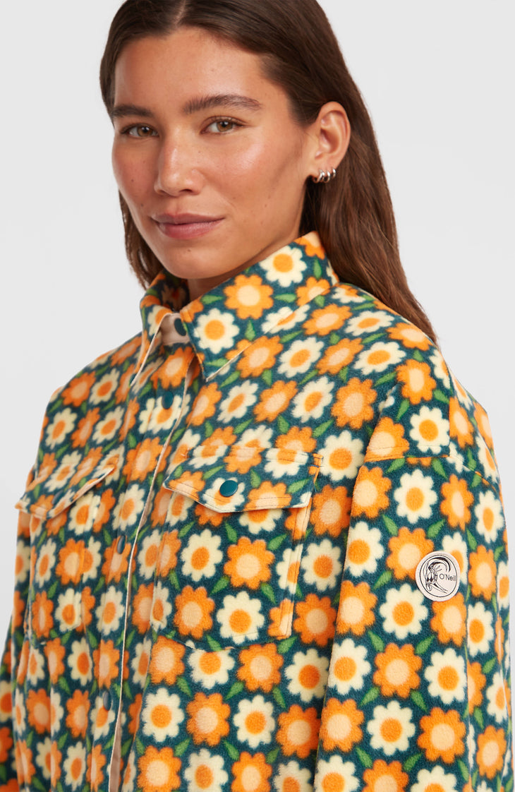 O'Riginals Superfleece Hemd | Green Retro Flower
