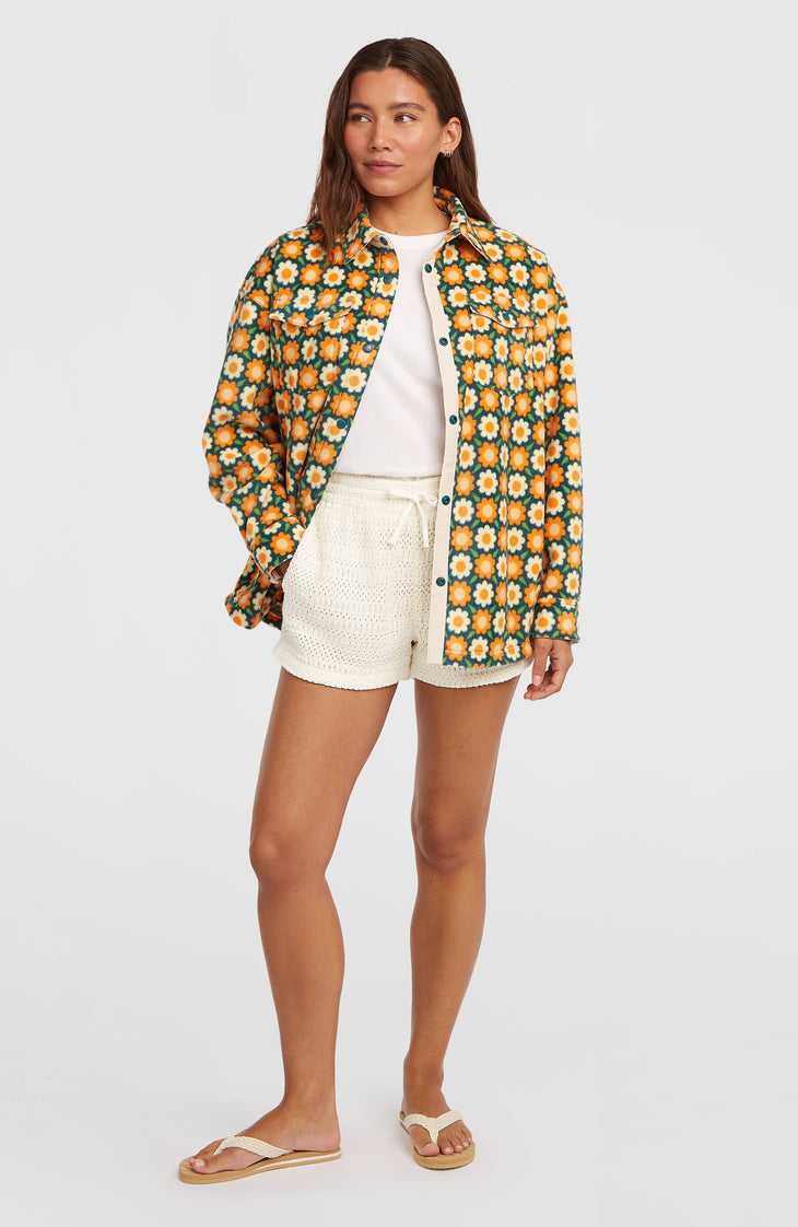 O'Riginals Superfleece Hemd | Green Retro Flower