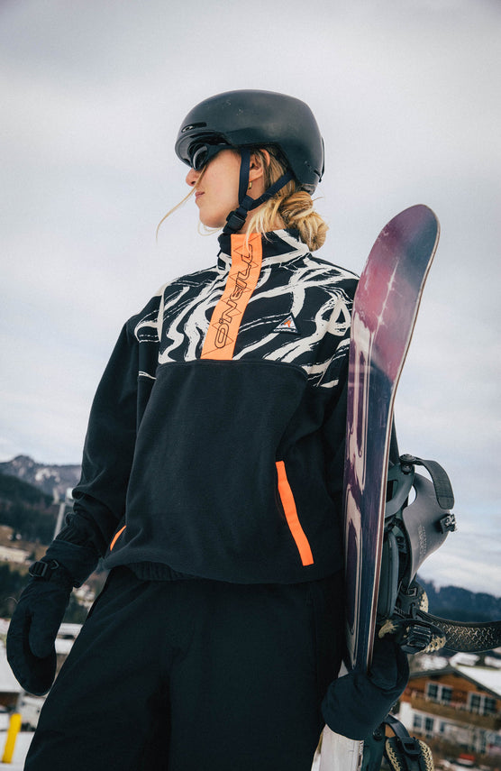 FWC'Play Polartec® Fleecepullover mit Halbreißverschluss | White Snowtracks