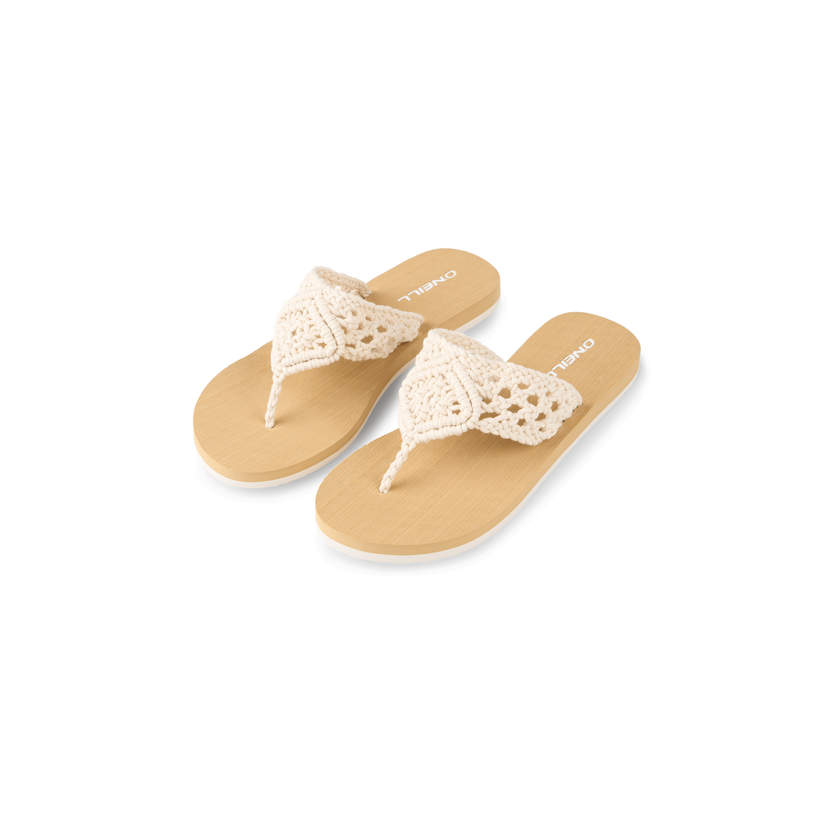 Ditsy Crochet Sandalen für Damen, weiß, freigestellte Ansicht beider Sandalen von schräg oben