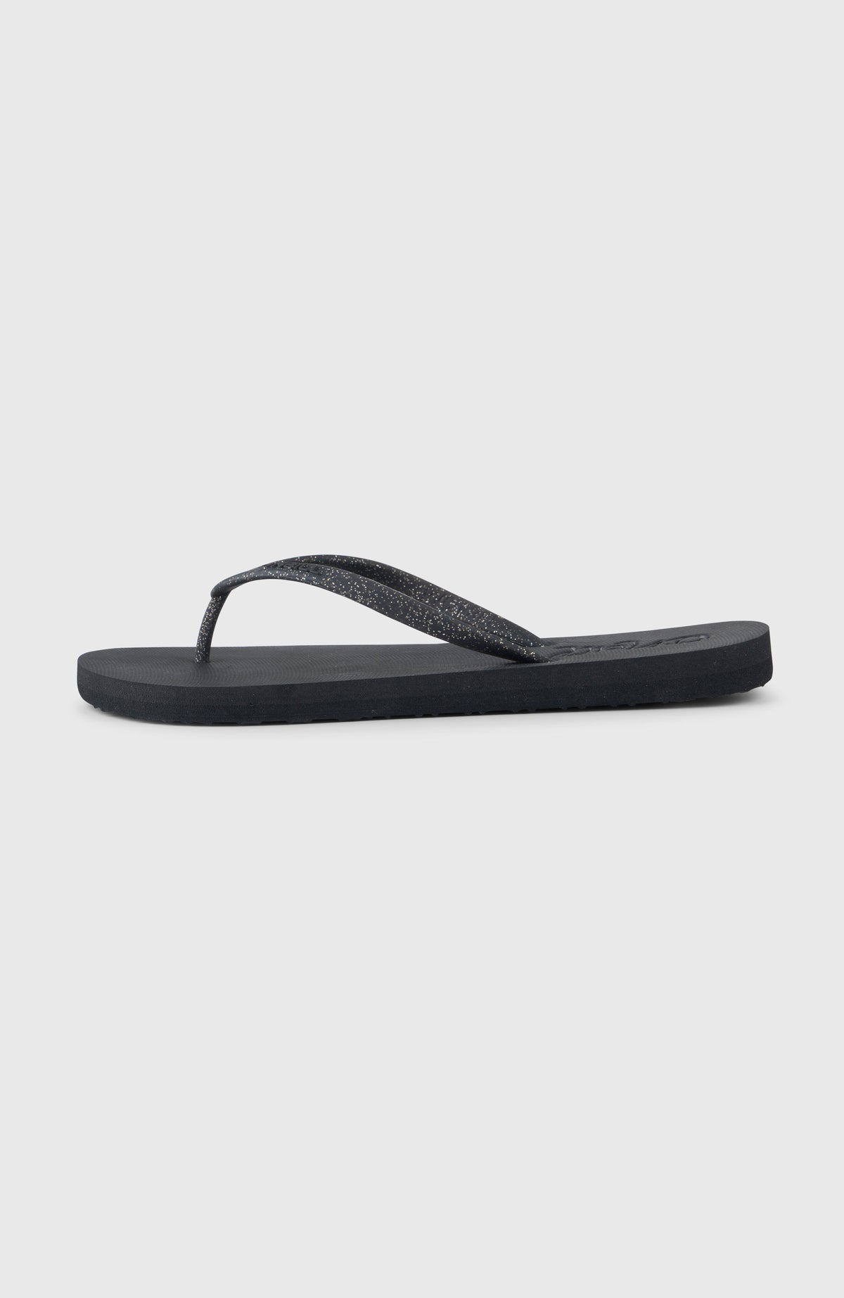 Profile Glitter Sandalen für Damen, schwarz, freigestellt von der Seite