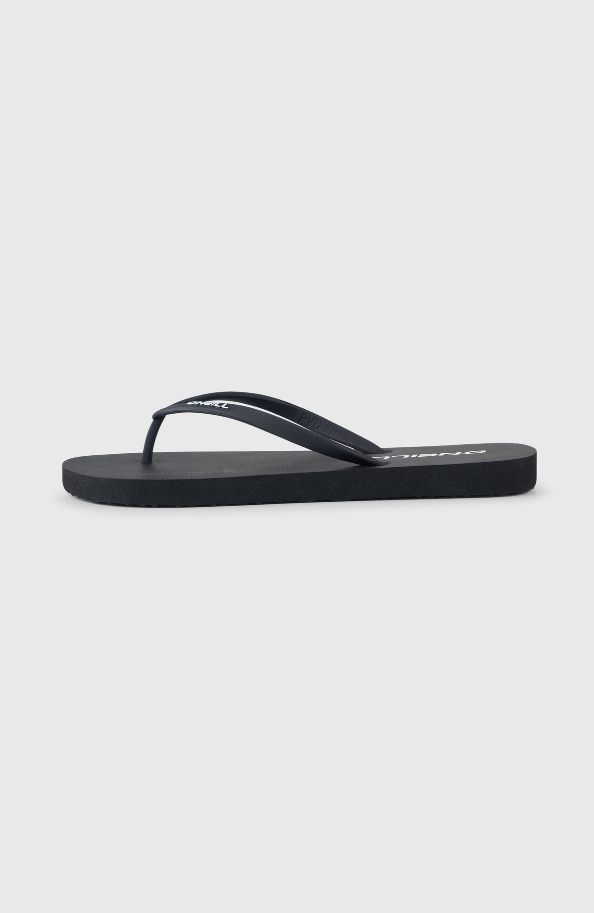 Profile Small Logo Sandalen für Damen, schwarz, freigestellt in der Seitenansicht