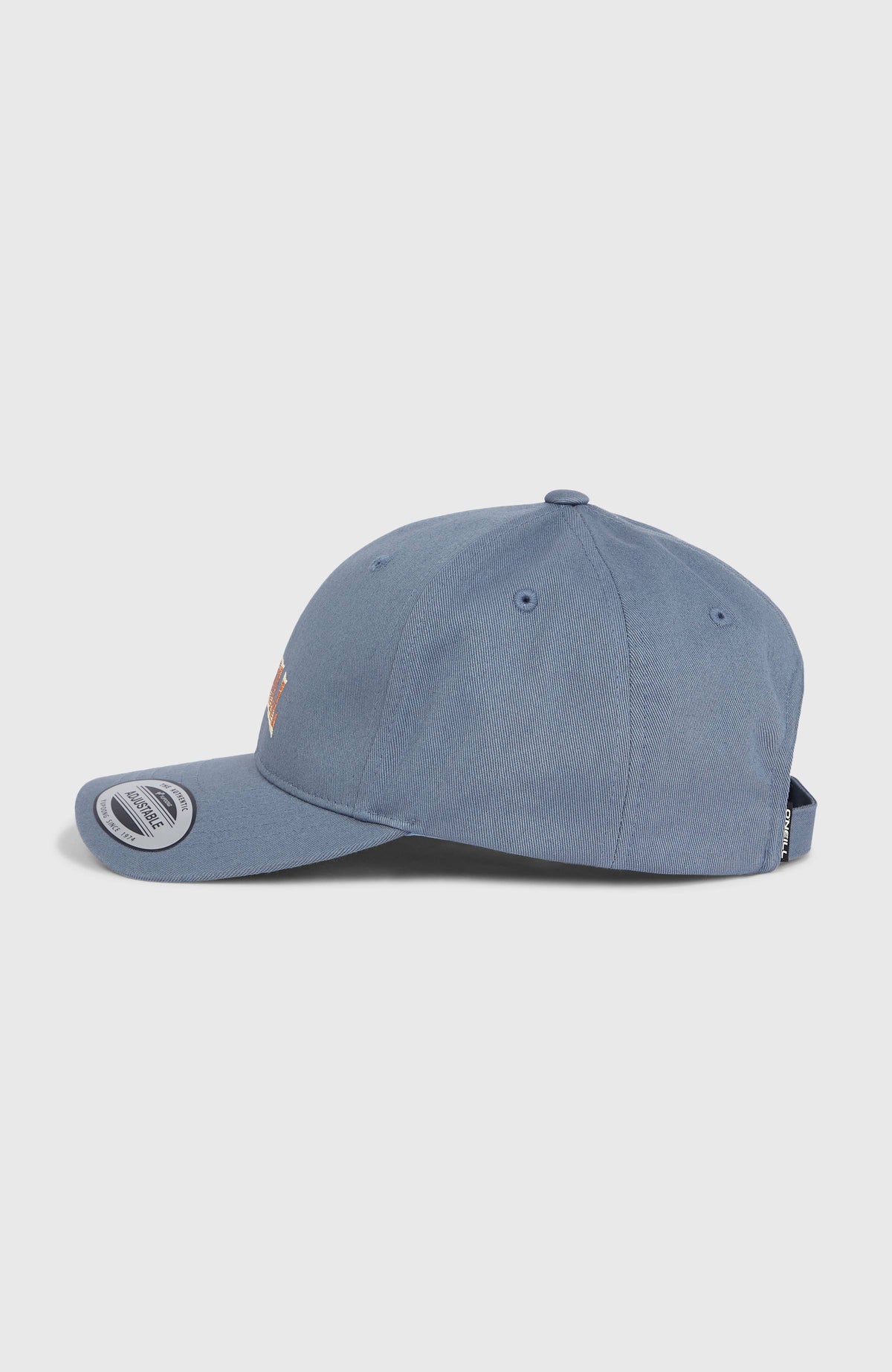 Beach Vintage Cap für Damen, blau, freigestellt von der Seite mit kleinem Logo-Label