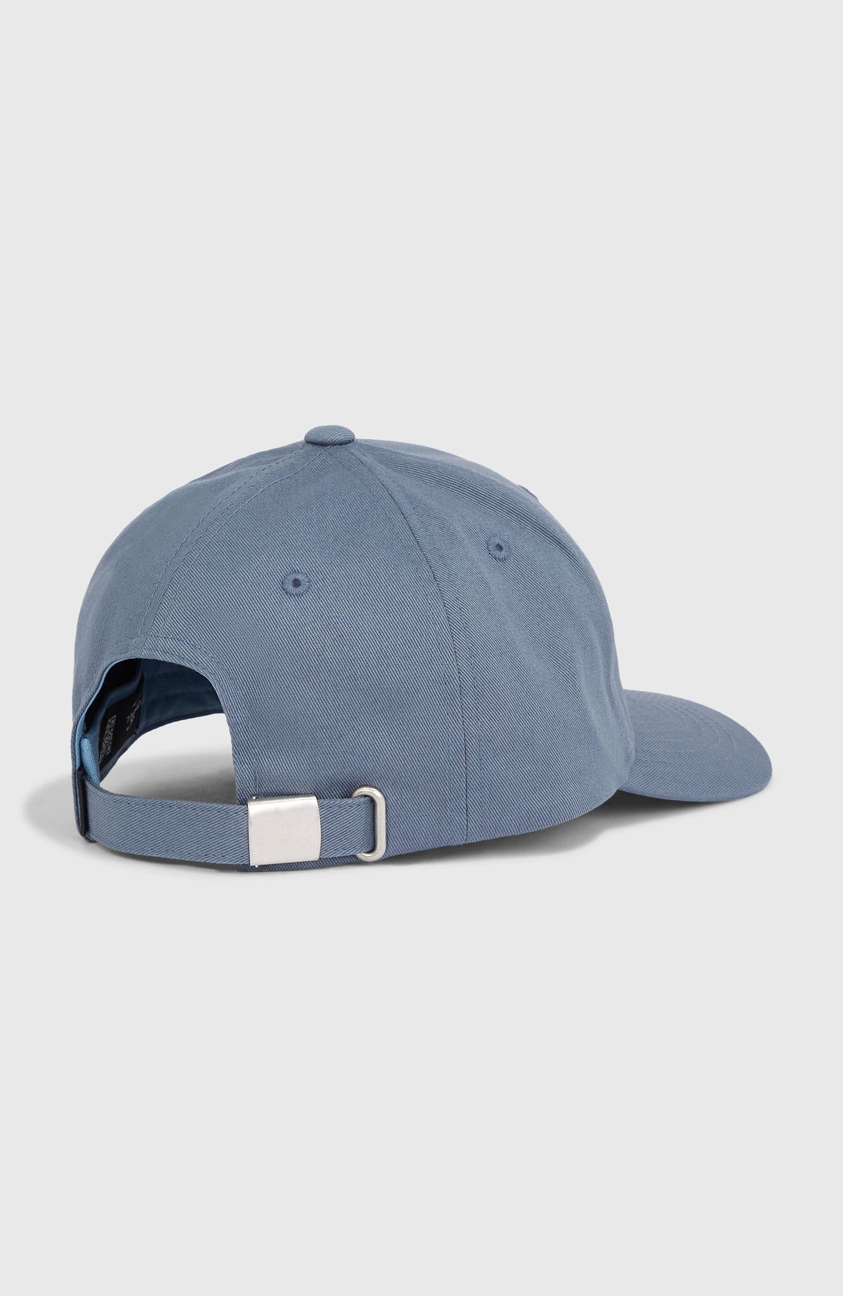 Beach Vintage Cap für Damen, blau, freigestellt von hinten mit verstellbarem Riemen und Schnalle