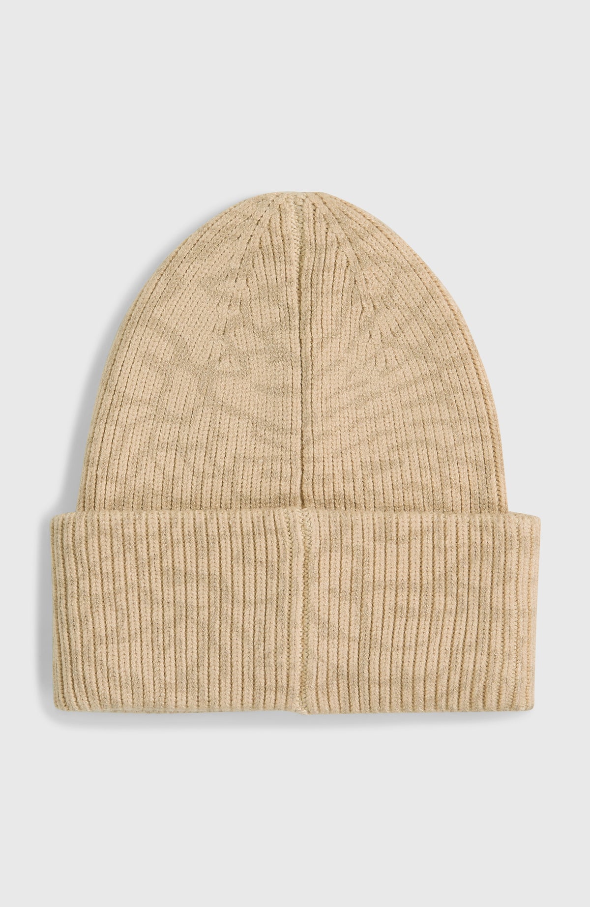 FWC'Cruz Beanie für Damen, beige, flach liegend von hinten, durchgehende Mittelnaht