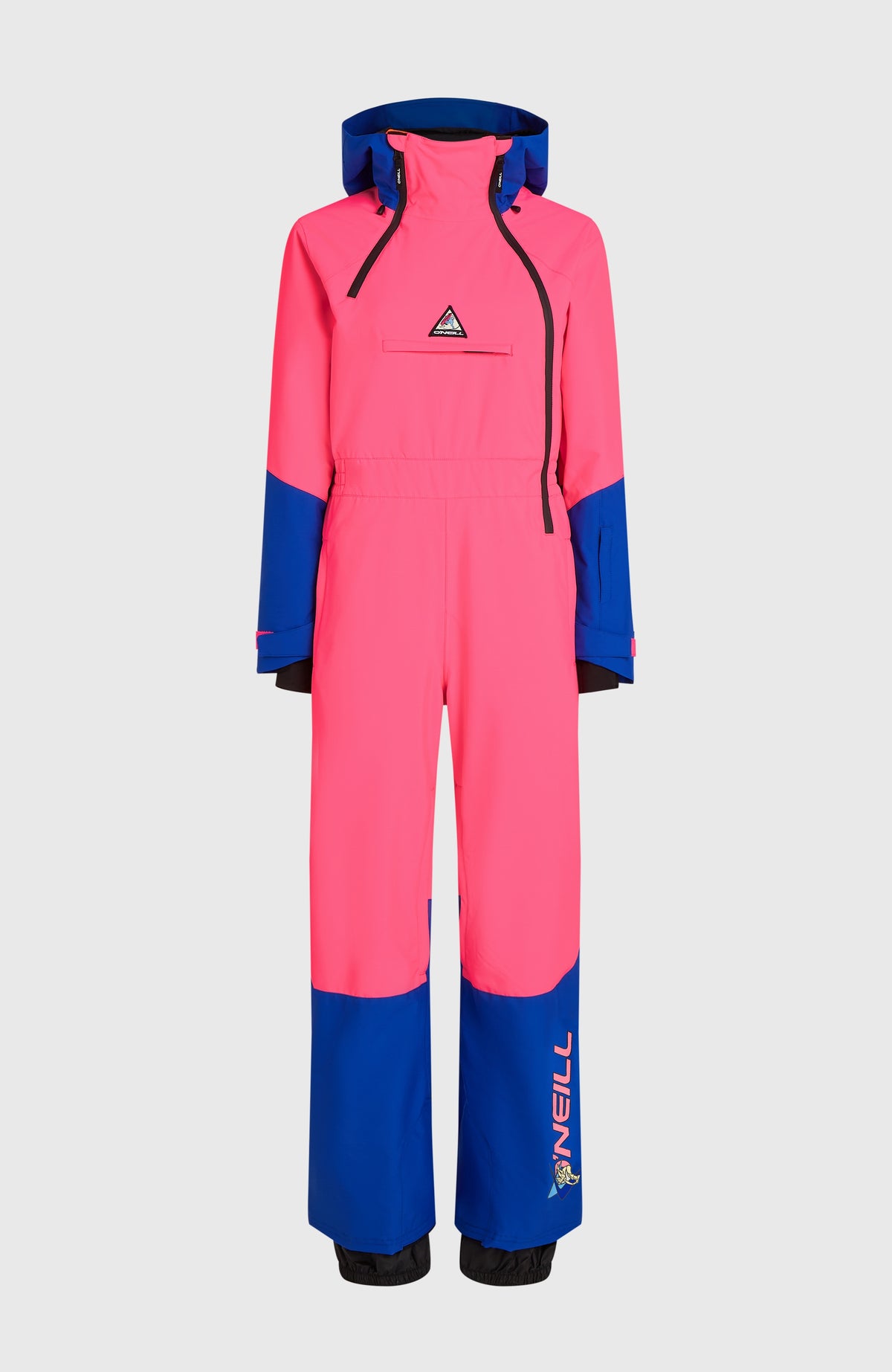 FWC'Play Overall für Damen in Pink, freigestellt von vorne mit Kapuze und Reißverschluss