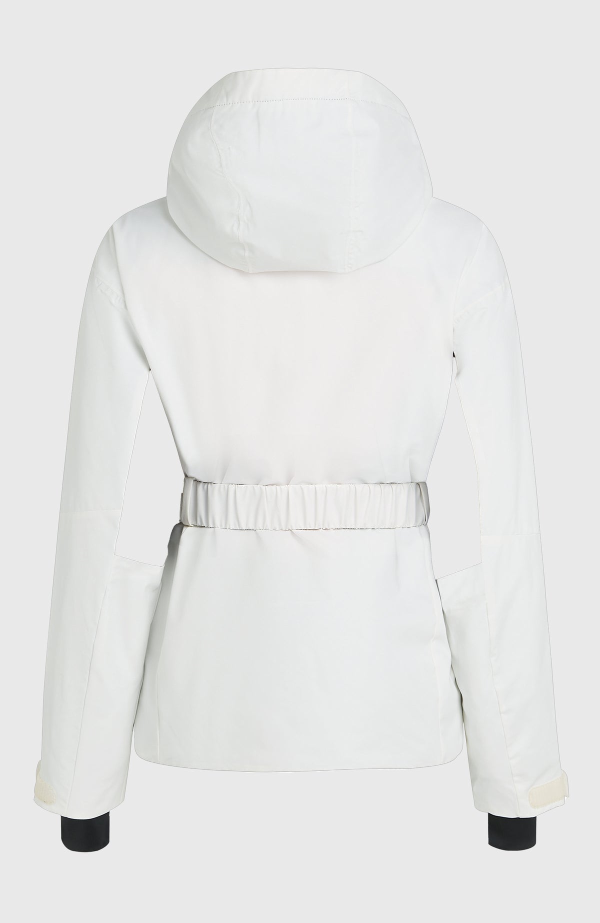 FWC'Cruz Hybrid-Skijacke mit Gürtel für Damen, weiß, freigestellt von hinten
