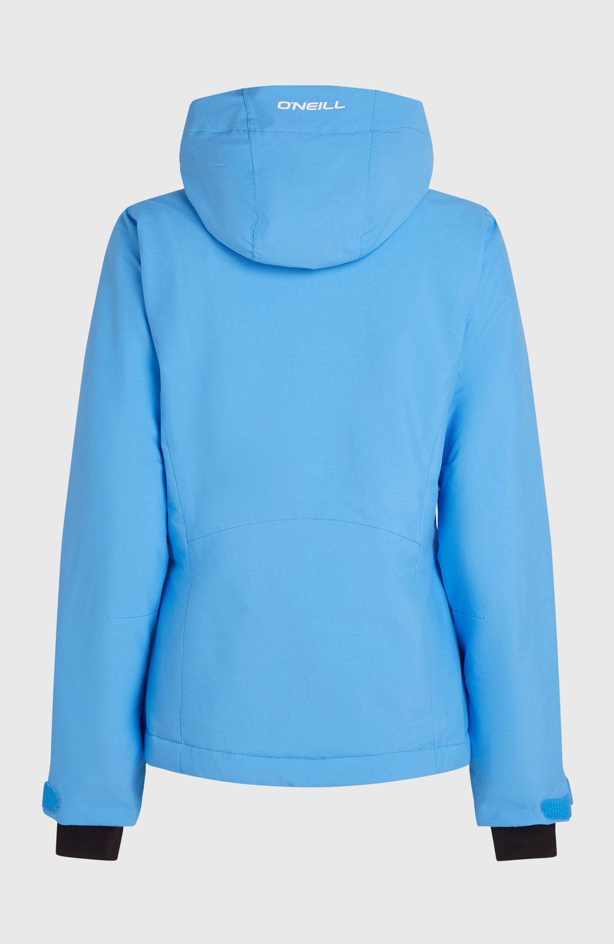 FWC'Cruz Skijacke für Damen, blau, freigestellt von hinten, mit Kapuze und dezentem Logo-Schriftzug