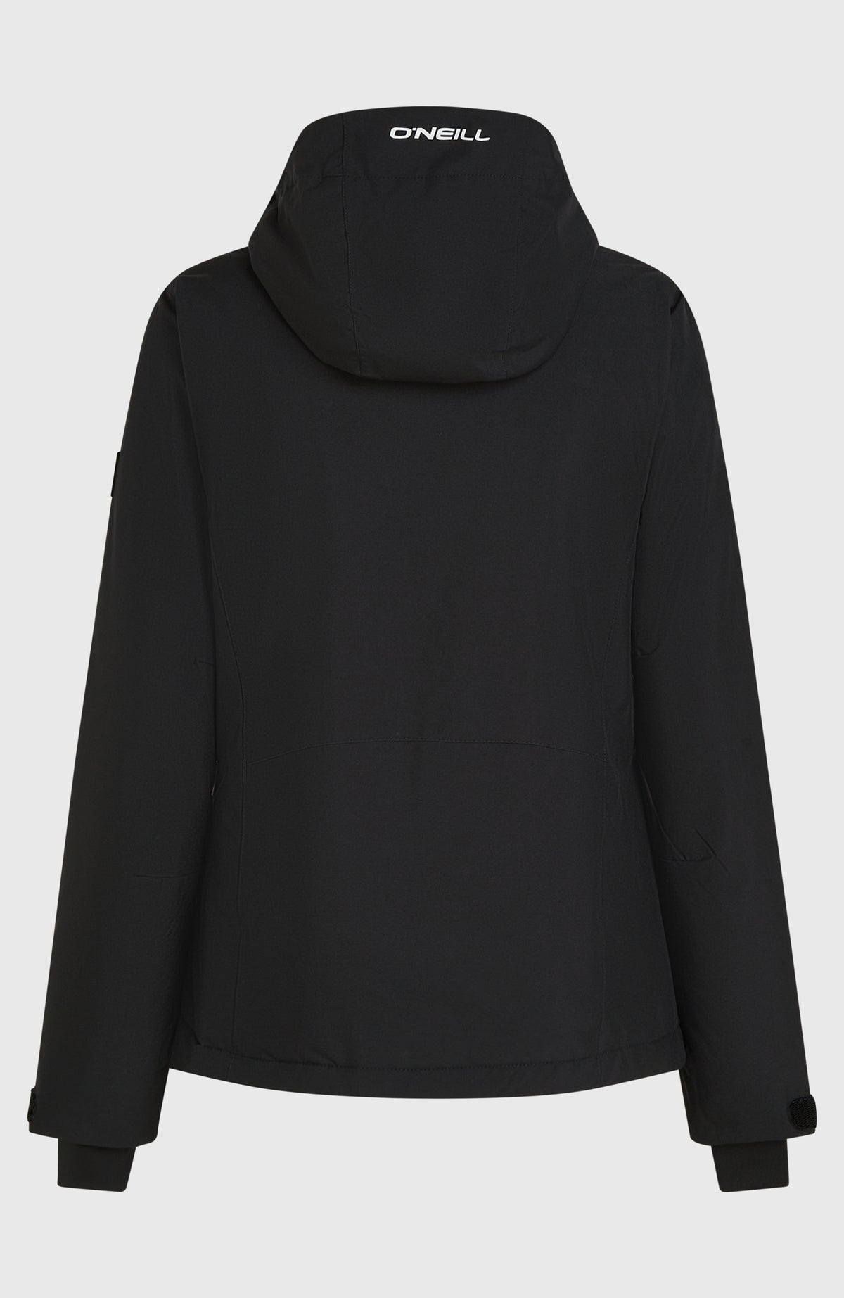 FWC'Cruz Skijacke für Damen, schwarz, freigestellt von hinten mit Kapuze und Logo