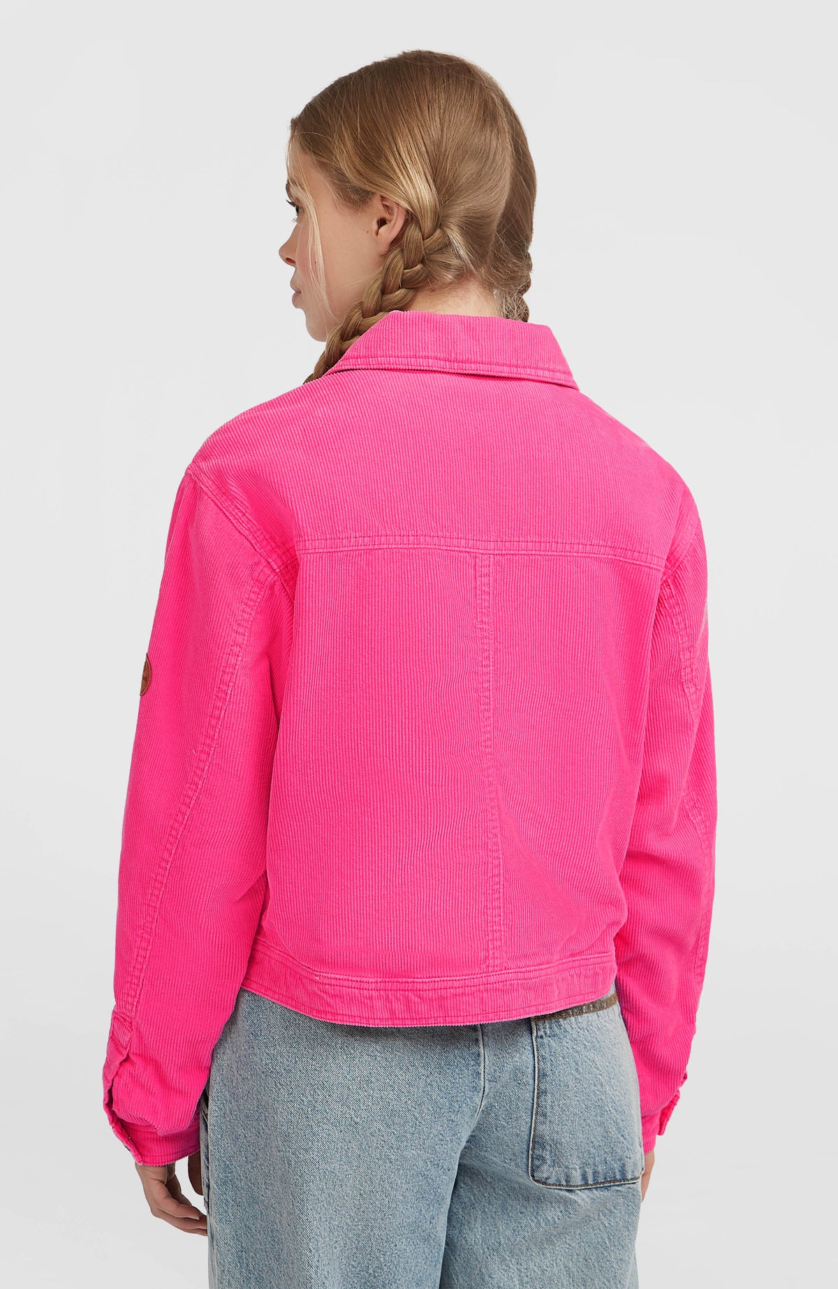 O'Riginals Cordjacke für Damen, pink, Rückansicht am Model mit Ziernähten