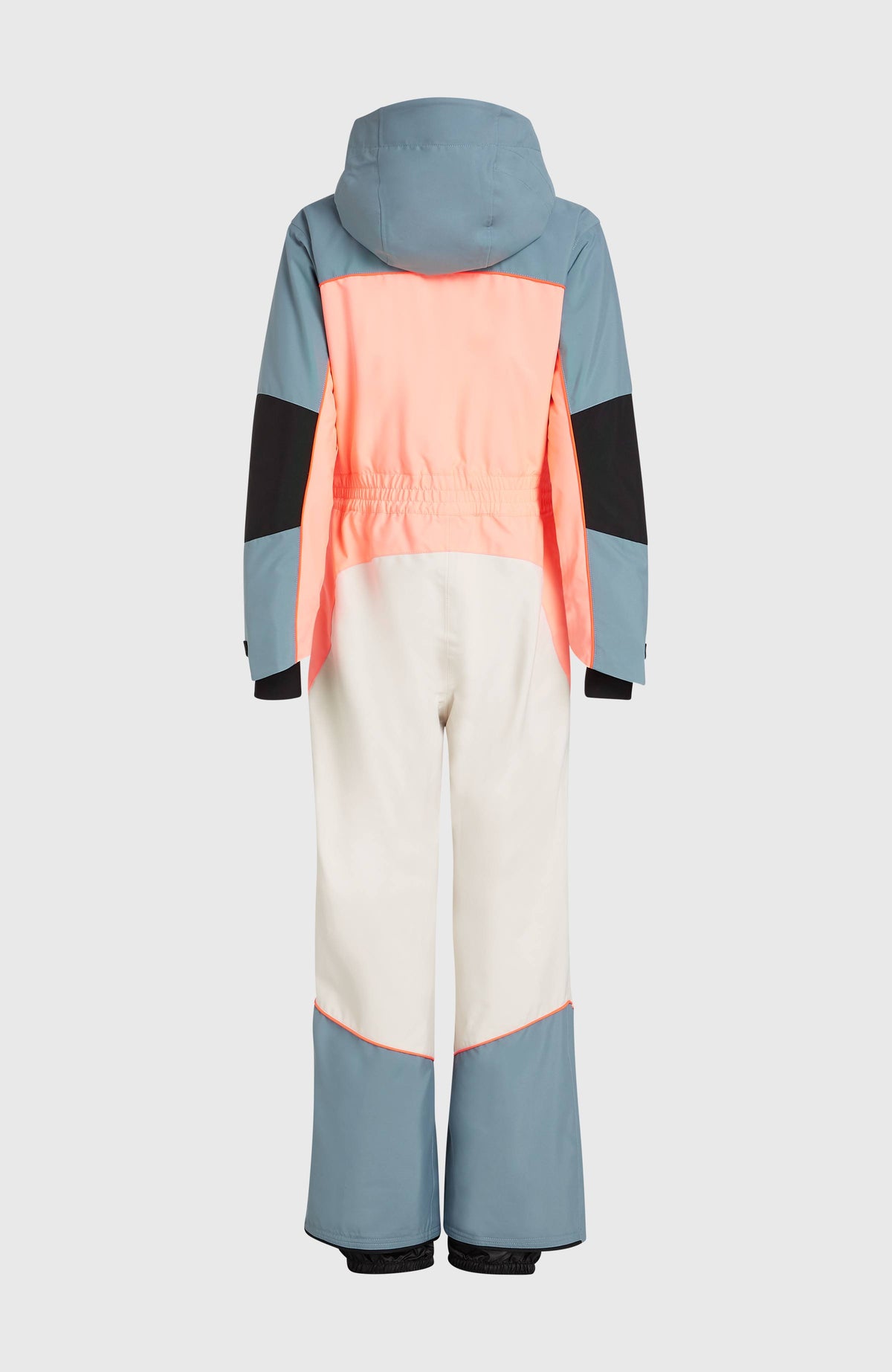 FWC'Play Overall für Damen, blau, freigestellt von hinten mit Kapuze und elastischem Bund